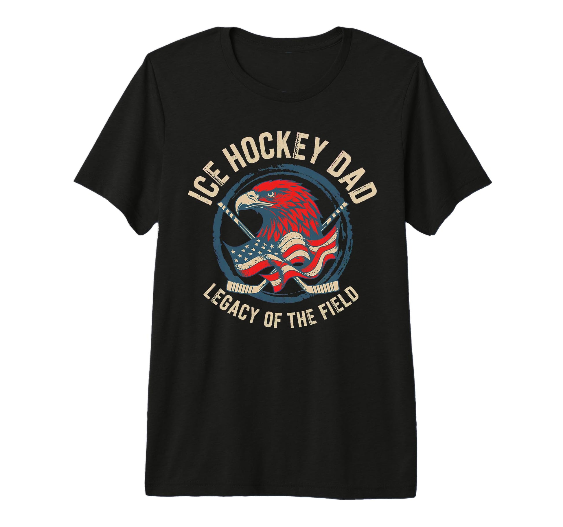 Usa Fathers Day Legacy Field Ice Hockey T-Shirt - Custom Art Print Unisex - T-Shirt, Sweatshirt, Hoodie
