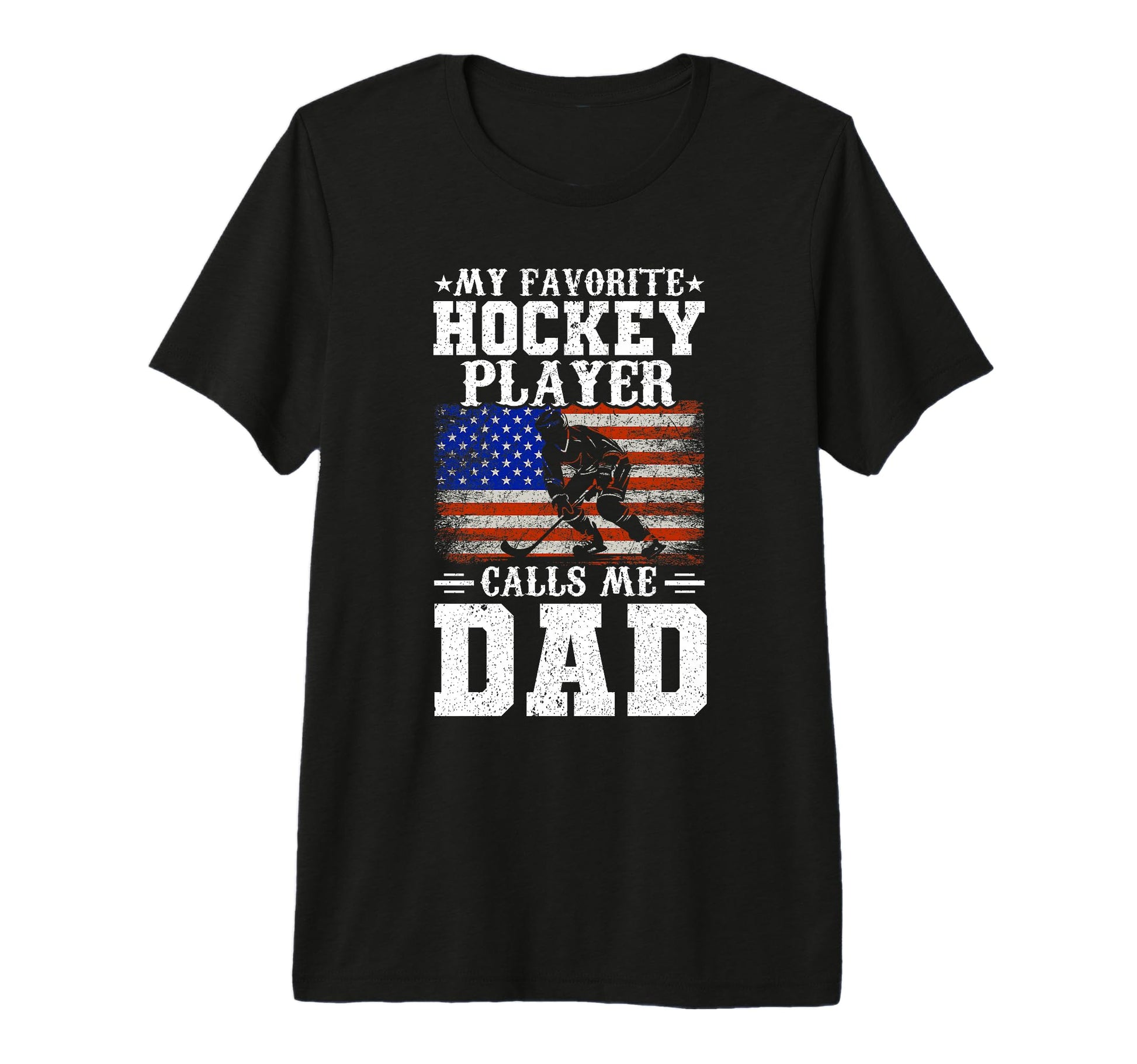 Mens Ice Hockey Dad Fathers Day Tri T-Shirt - Casual Everyday Wear Unisex - T-Shirt, Sweatshirt, Hoodie