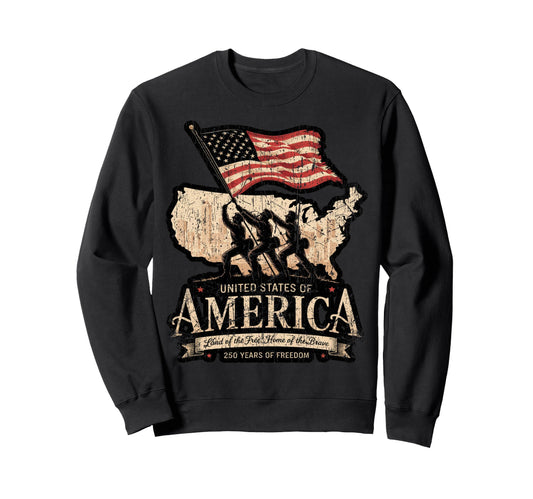 250 Year American Anniversary Usa Sweatshirt - Graphic Print Men Women - T-Shirt, Sweatshirt, Hoodie