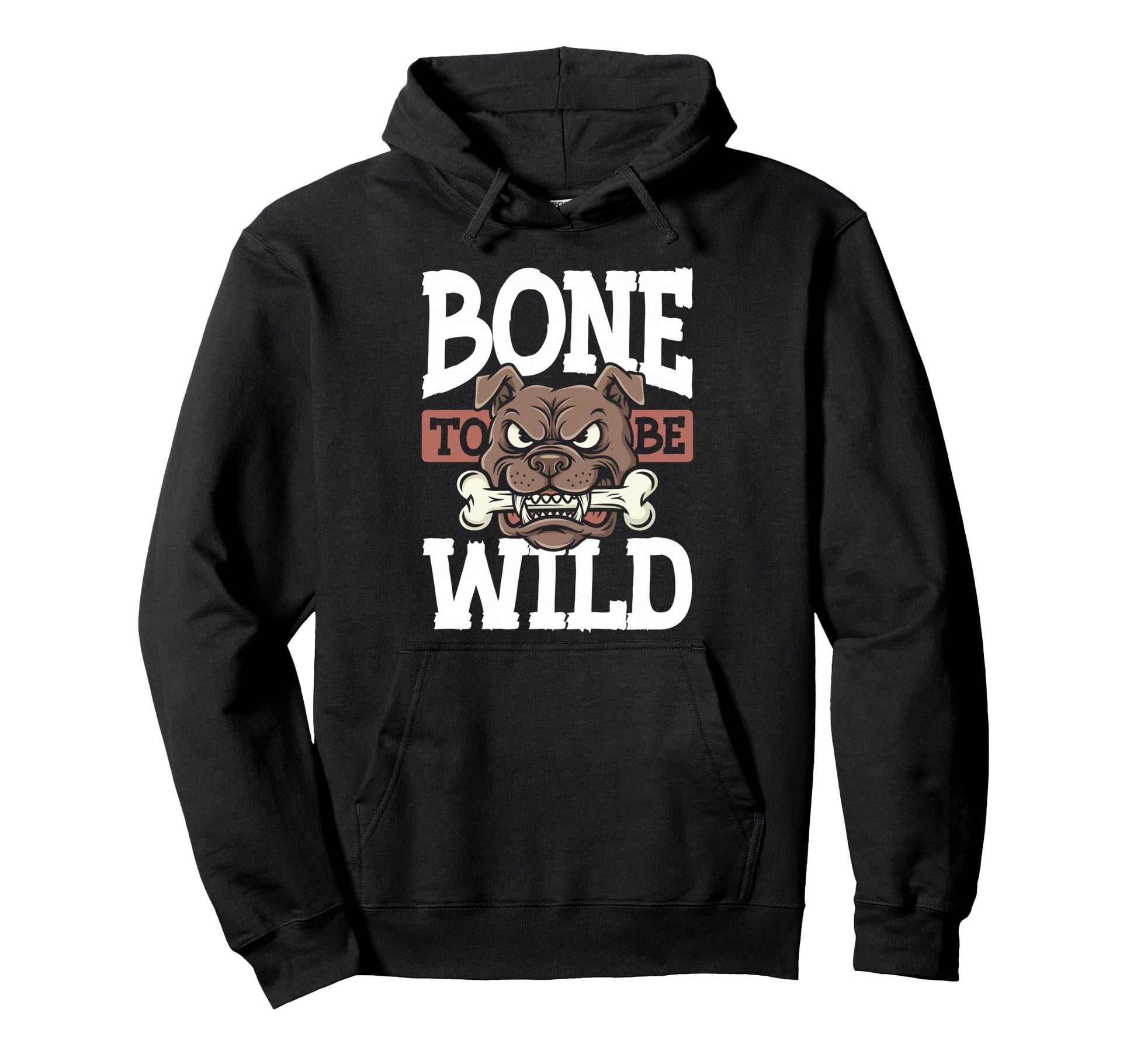 Tough Bulldog Holding Bone Dog Dads Hoodie - Streetwear Style Men Women - T-Shirt, Sweatshirt, Hoodie