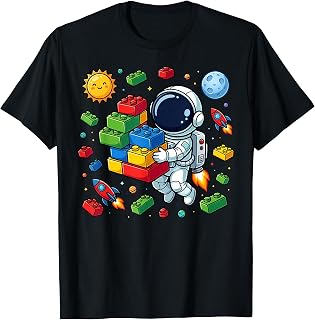 Master Builder Space Astronaut Building Blocks Bricks Boys T-Shirt Unisex T-shirt, Sweatshirt, Hoodie, Long Sleeve Tee - T-Shirt, Sweatshirt, Hoodie