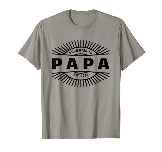 Announcement Grandpa Promoted To Papa Est T-Shirt - Unique Graphic Unisex - T-Shirt, Sweatshirt, Hoodie