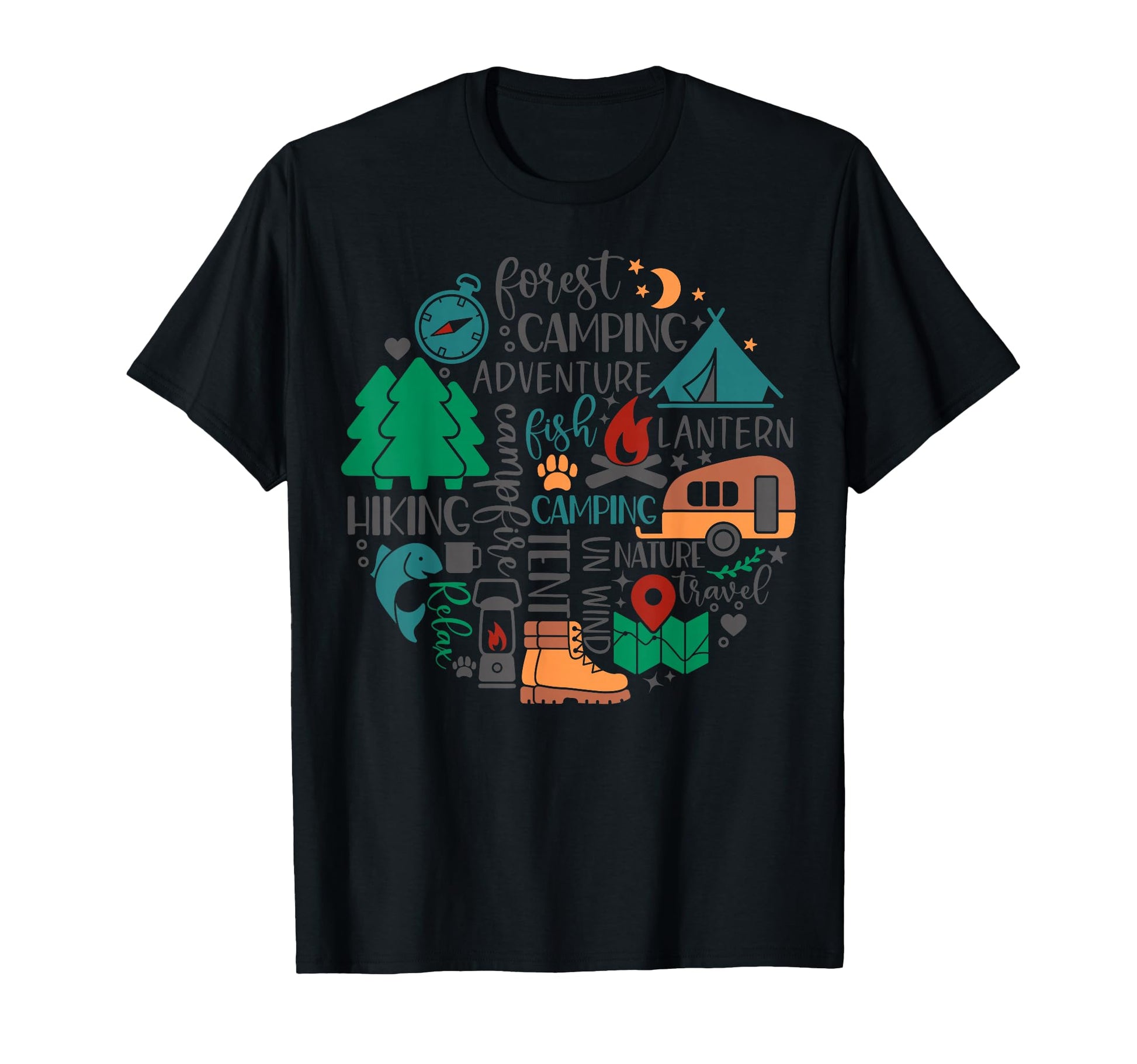 Camper Family Vacation Campfire Camping T-Shirt - Streetwear Style Unisex - T-Shirt, Sweatshirt, Hoodie