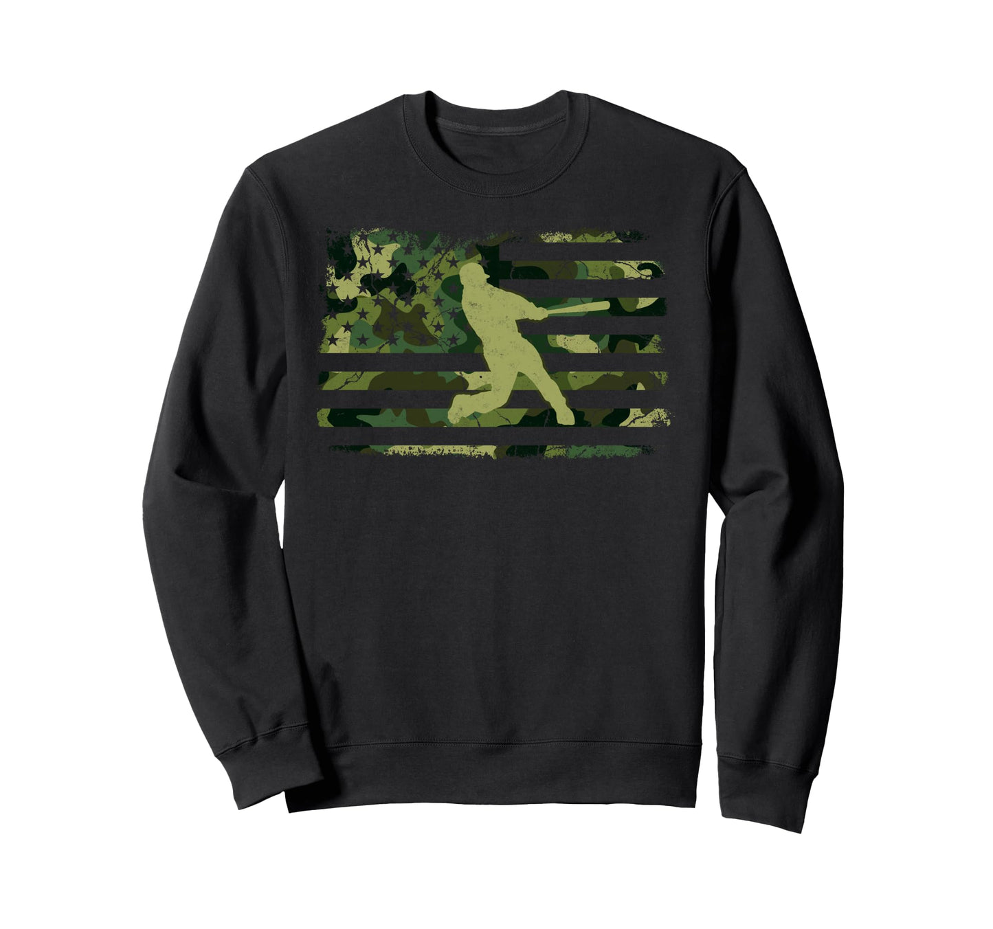 Baseball Us Camouflage Flag Sweatshirt - Minimalist Print Men Women - T-Shirt, Sweatshirt, Hoodie