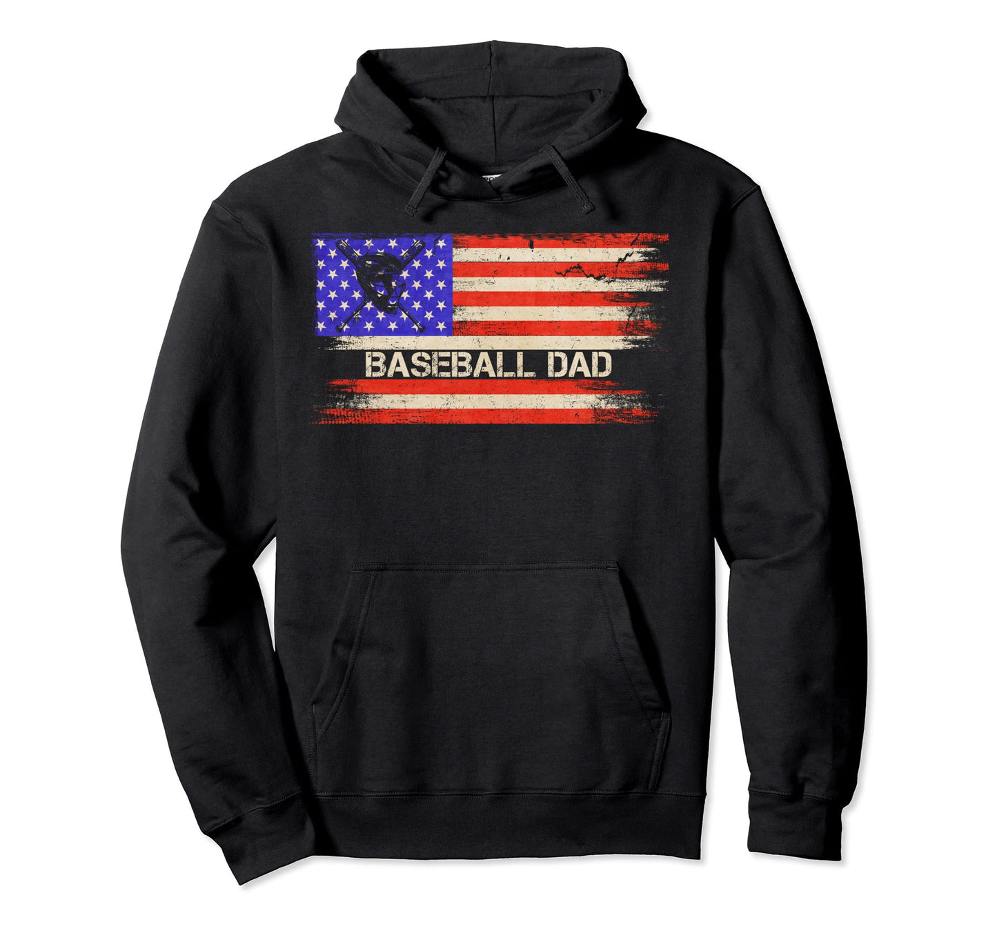 Usa American Flag Proud Baseball Dad Hoodie - Aesthetic Graphic for Adults - T-Shirt, Sweatshirt, Hoodie