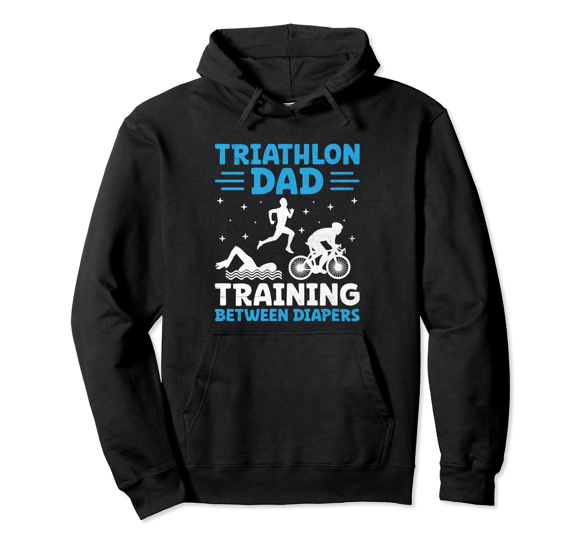 Triathlon Dad Swim Bike Run Hoodie - Aesthetic Graphic for Adults - T-Shirt, Sweatshirt, Hoodie