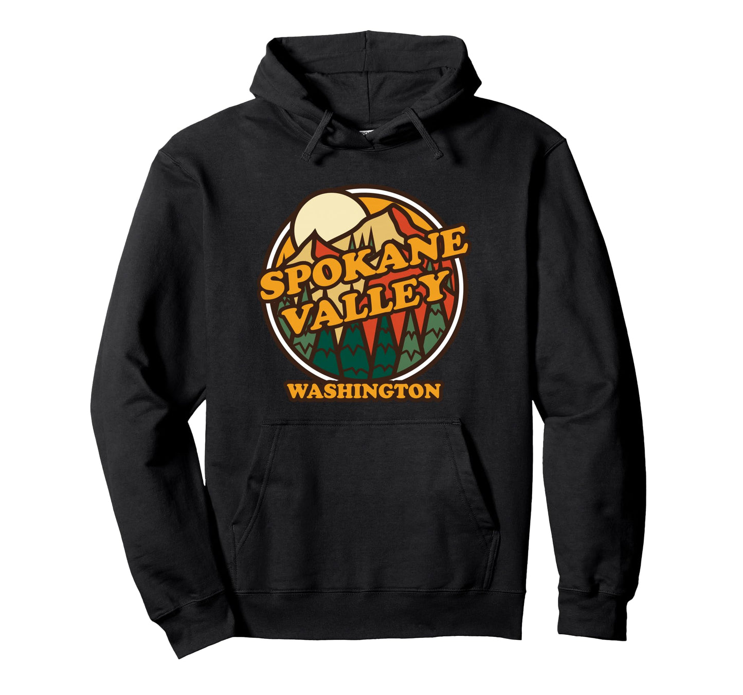 Spokane Valley Washington Mountain Hiking Hoodie - Graphic Print for Adults - T-Shirt, Sweatshirt, Hoodie