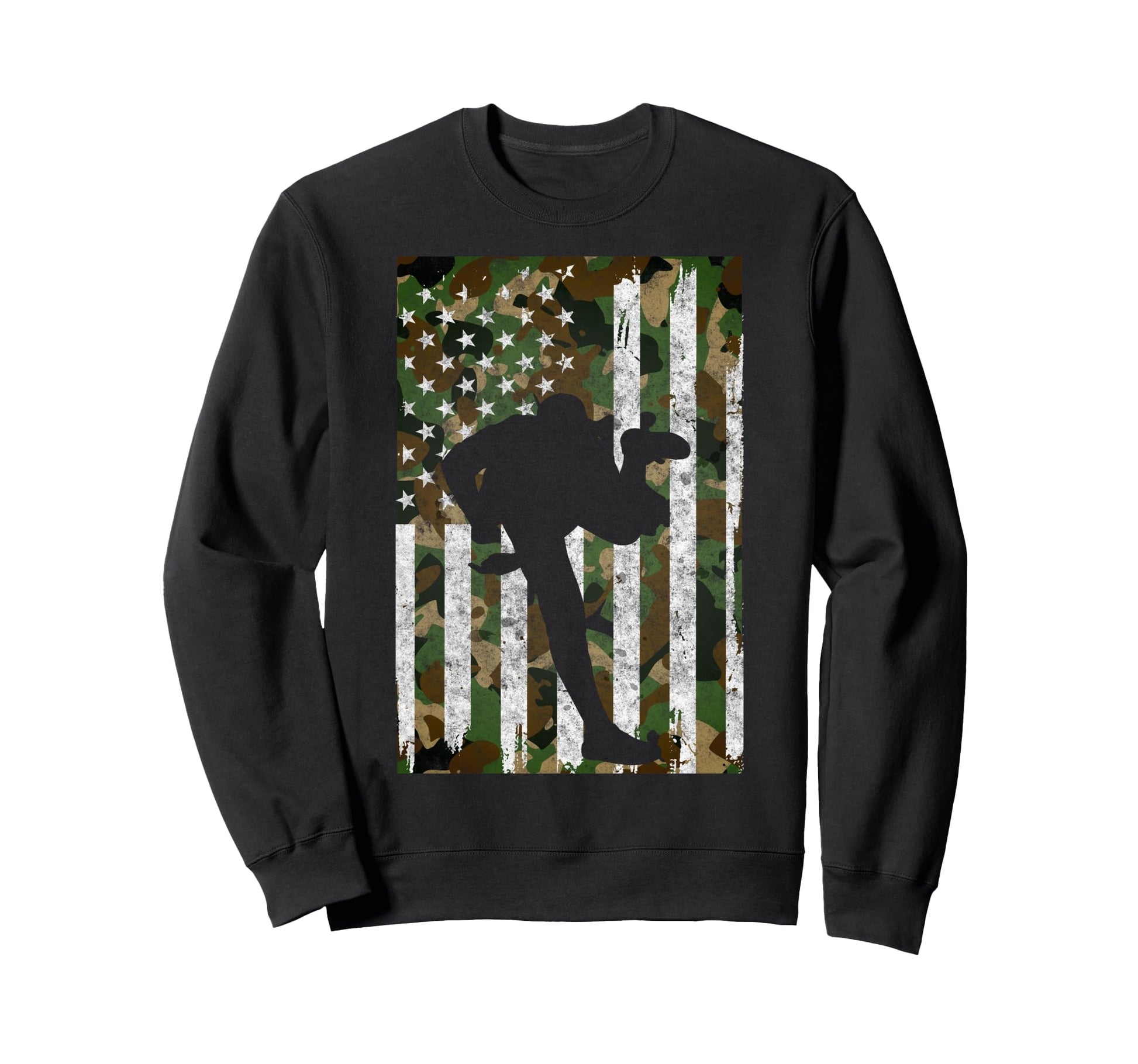 Baseball Us Camouflage Flag Sweatshirt - Fun Novelty Design for Adults - T-Shirt, Sweatshirt, Hoodie