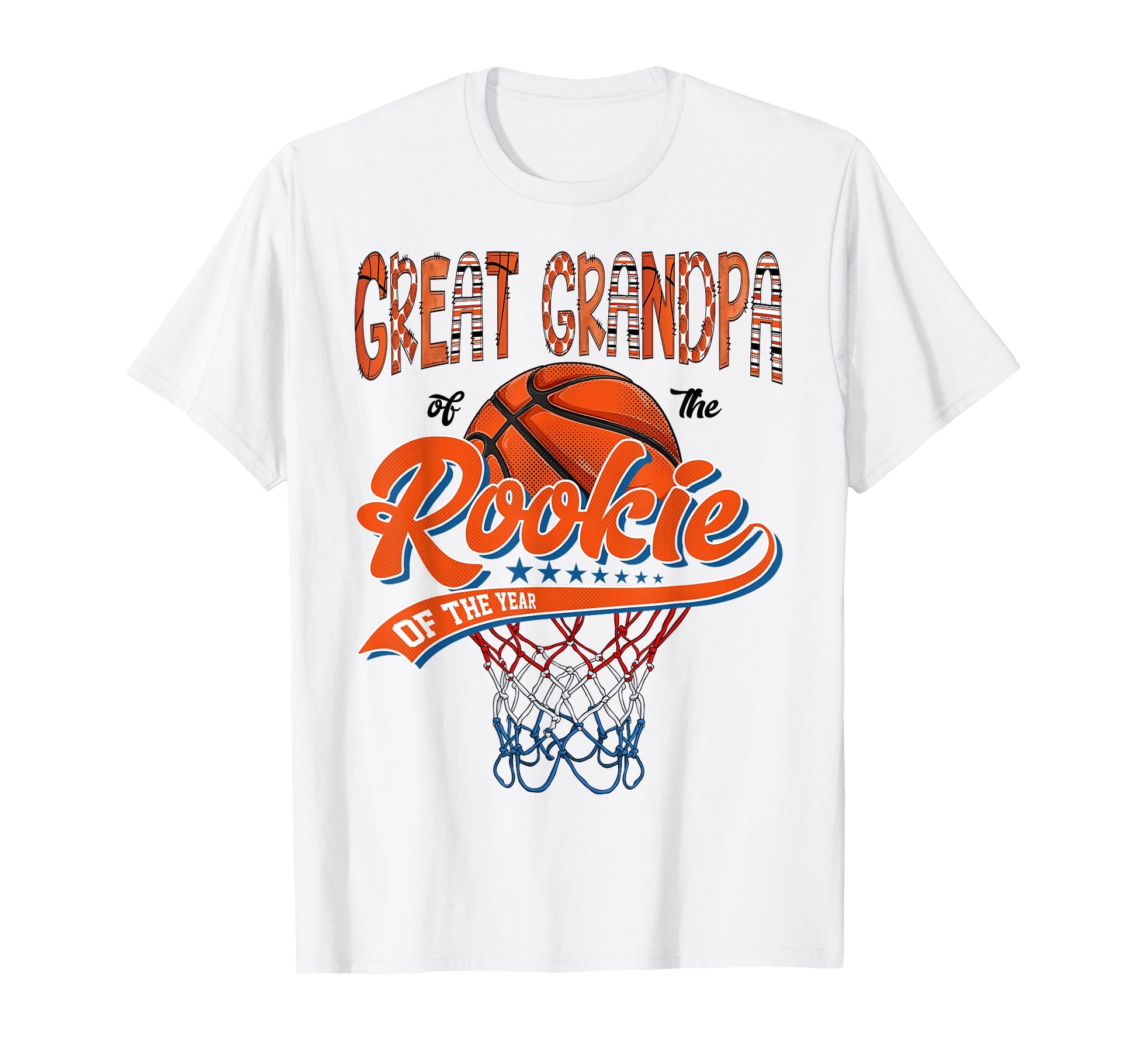 Great Grandpa Rookie 1St Basketball T-Shirt - Graphic Print for Adults - T-Shirt, Sweatshirt, Hoodie