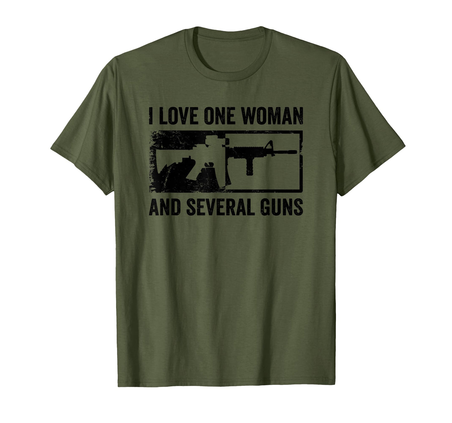 I Love One And Several Guns Funny Mens T-Shirt - Trendy Graphic Unisex - T-Shirt, Sweatshirt, Hoodie