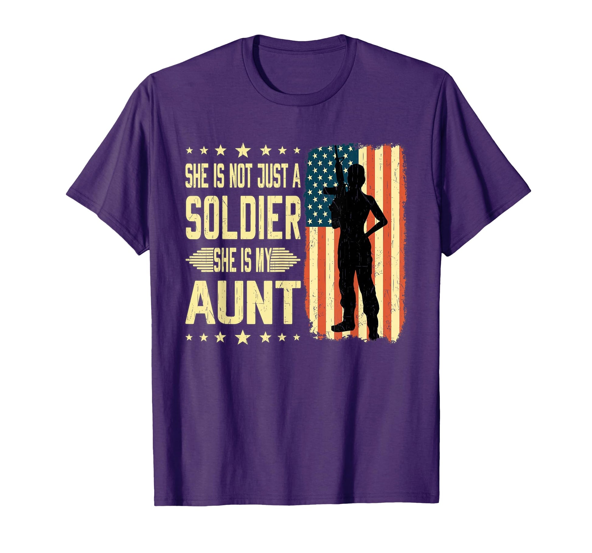 My Aunt Is Soldier Hero Proud Army T-Shirt - Fun Novelty Design Men Women - T-Shirt, Sweatshirt, Hoodie