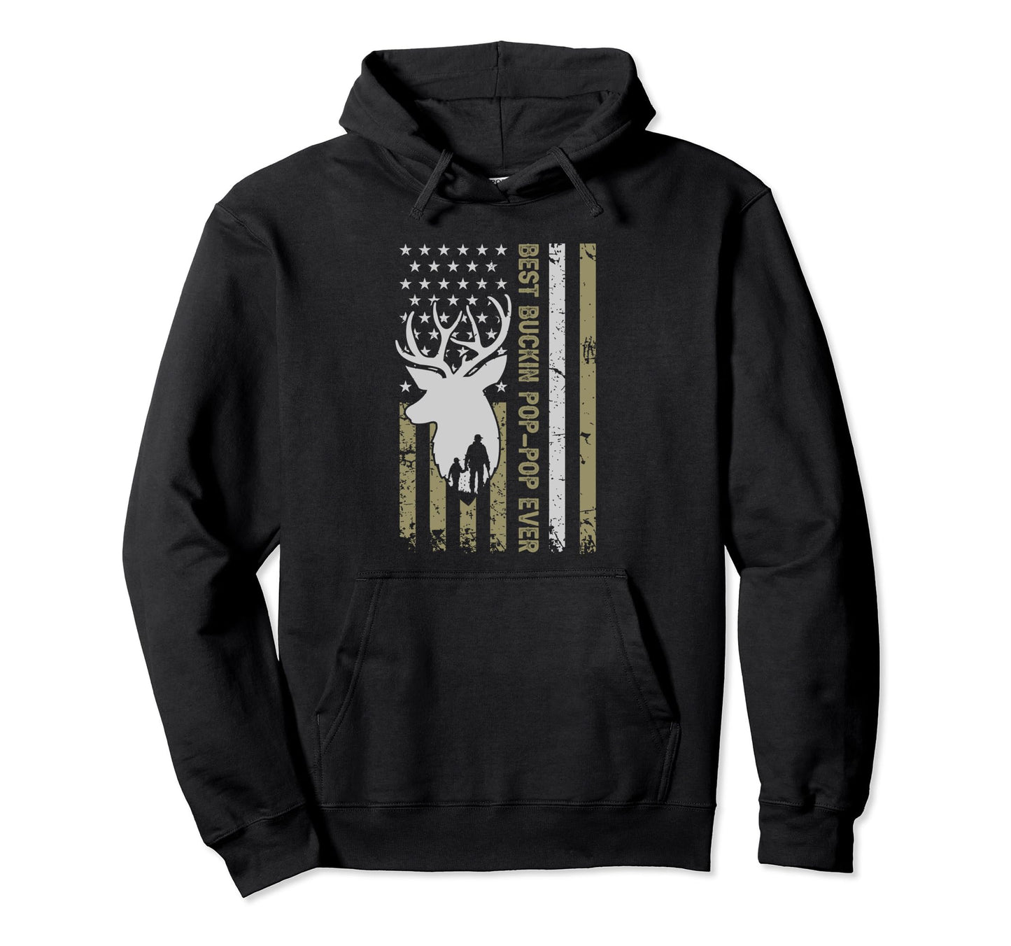 Best Buckin Pop Pop Camouflage American Hoodie - Trendy Graphic Unisex - T-Shirt, Sweatshirt, Hoodie