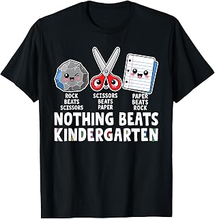 Back to School Nothing Beats Kindergarten Paper Scissors T-Shirt Unisex T-shirt, Sweatshirt, Hoodie, Long Sleeve Tee - T-Shirt, Sweatshirt, Hoodie
