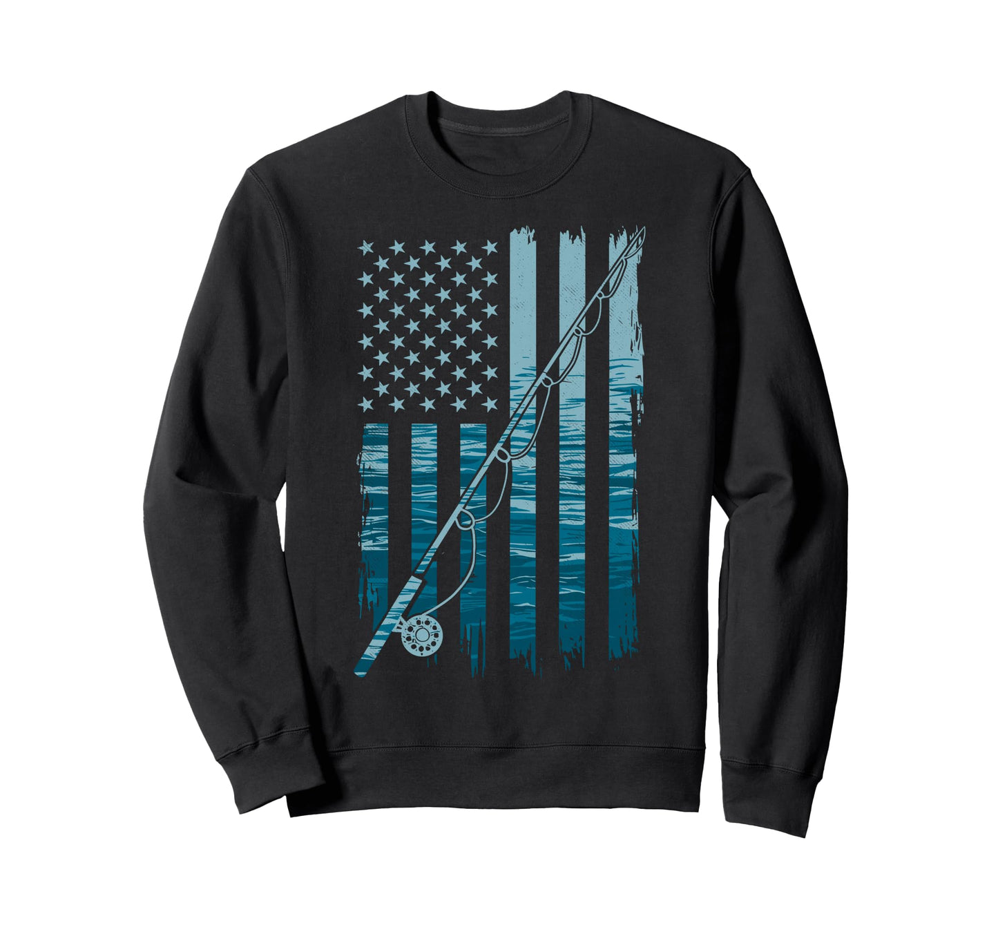 Us American Flag Fishing Lover Fish Sweatshirt - Streetwear Style Unisex - T-Shirt, Sweatshirt, Hoodie