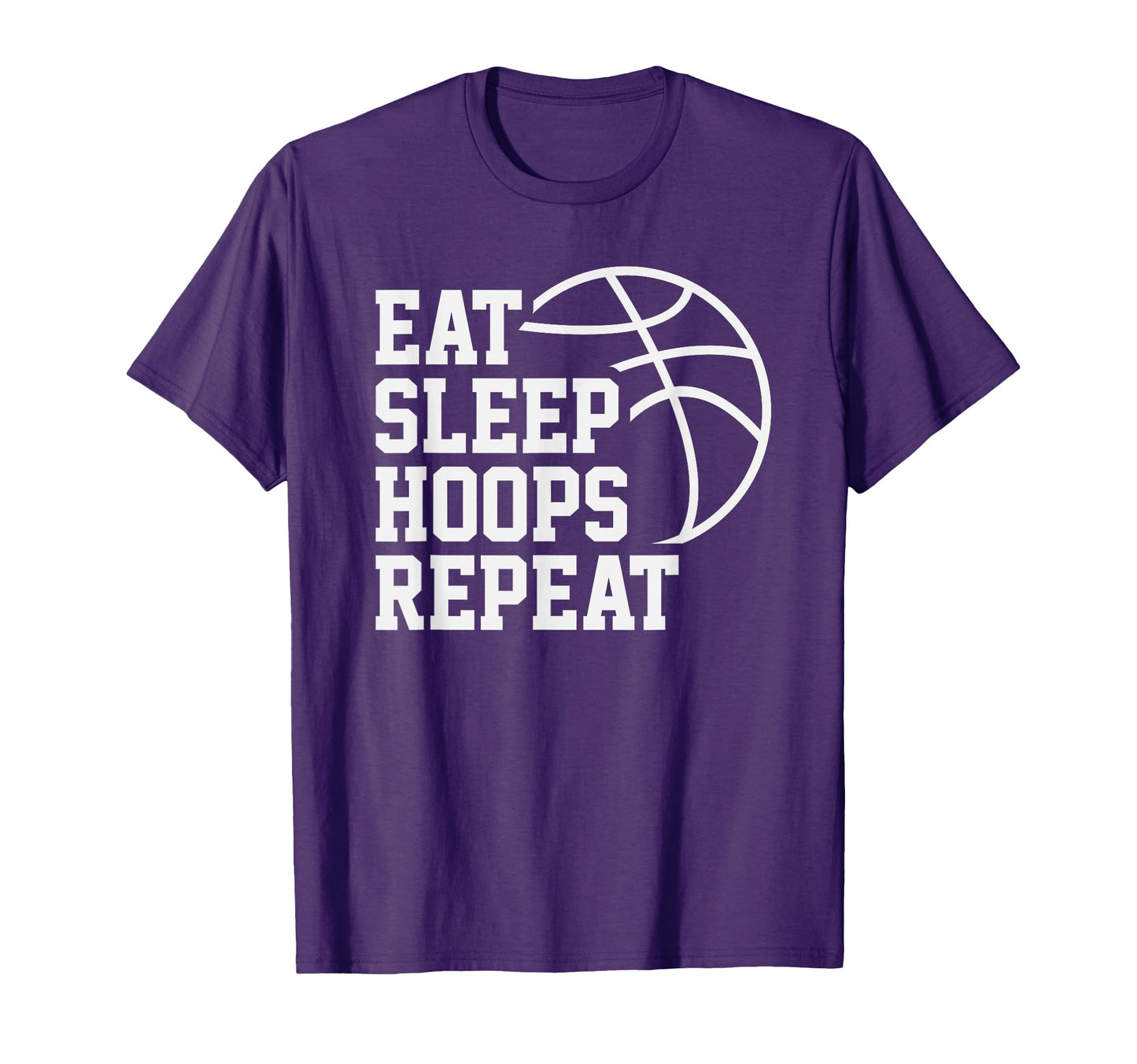 Eat Sleep Hoops Repeat Funny Basketball T-Shirt - Graphic Print for Adults - T-Shirt, Sweatshirt, Hoodie