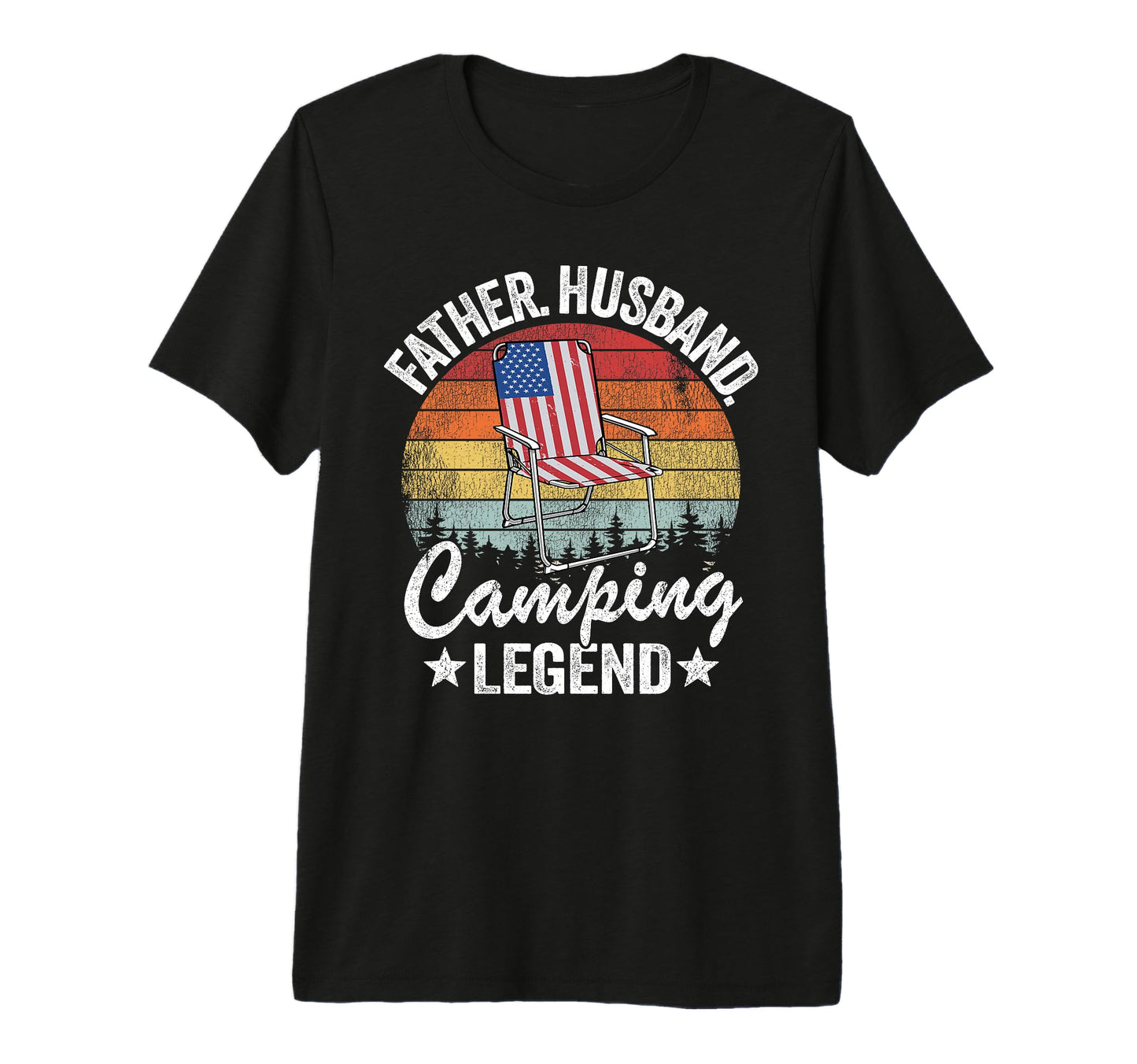 Mens Father Husband Camping Legend T-Shirt - Minimalist Print for Adults - T-Shirt, Sweatshirt, Hoodie
