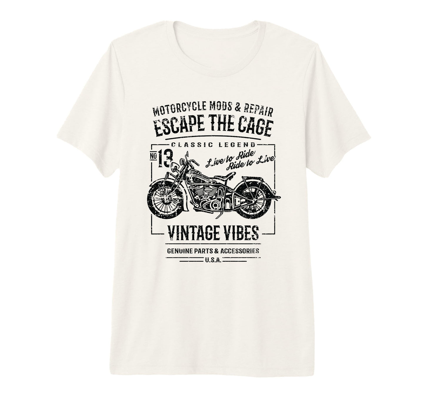 Motorcycle Distressed Tri Blend T-Shirt - Unique Graphic for Adults - T-Shirt, Sweatshirt, Hoodie