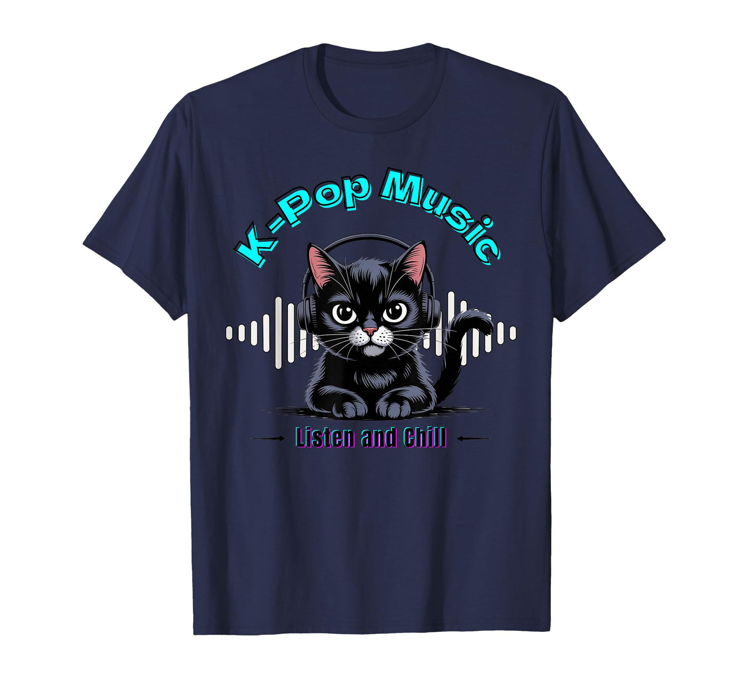 K Pop Music And Demon Cat Korean T-Shirt - Minimalist Print Men Women - T-Shirt, Sweatshirt, Hoodie