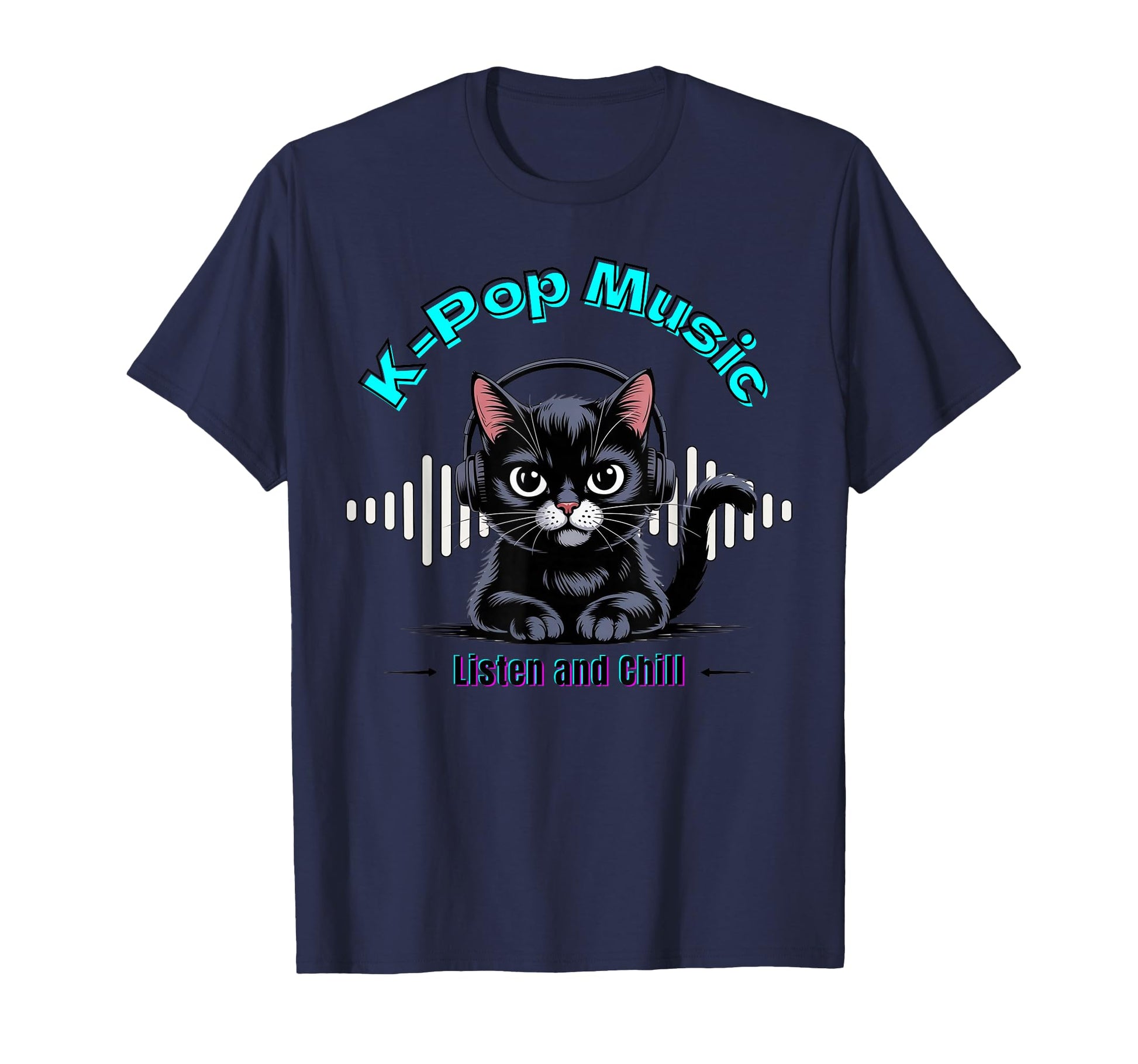 K Pop Music And Demon Cat Korean T-Shirt - Minimalist Print Men Women - T-Shirt, Sweatshirt, Hoodie
