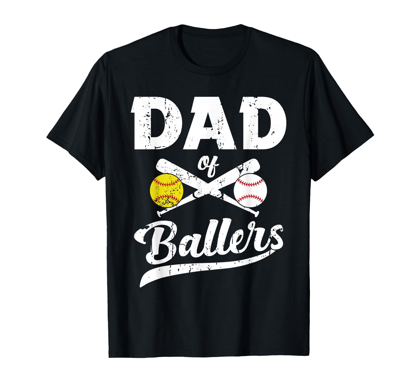 Dad Ballers Dad Baseball And Softball T-Shirt - Minimalist Print Men Women - T-Shirt, Sweatshirt, Hoodie
