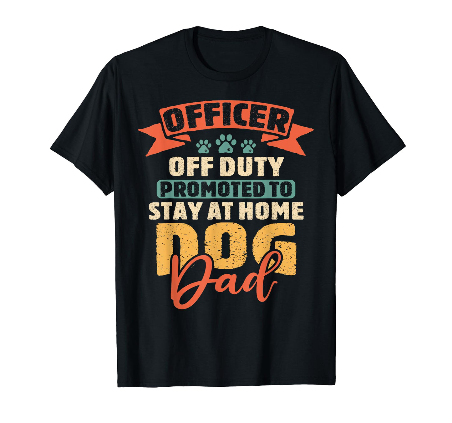 Officer Dog Dad Cop Police Funny T-Shirt - Custom Art Print Unisex - T-Shirt, Sweatshirt, Hoodie