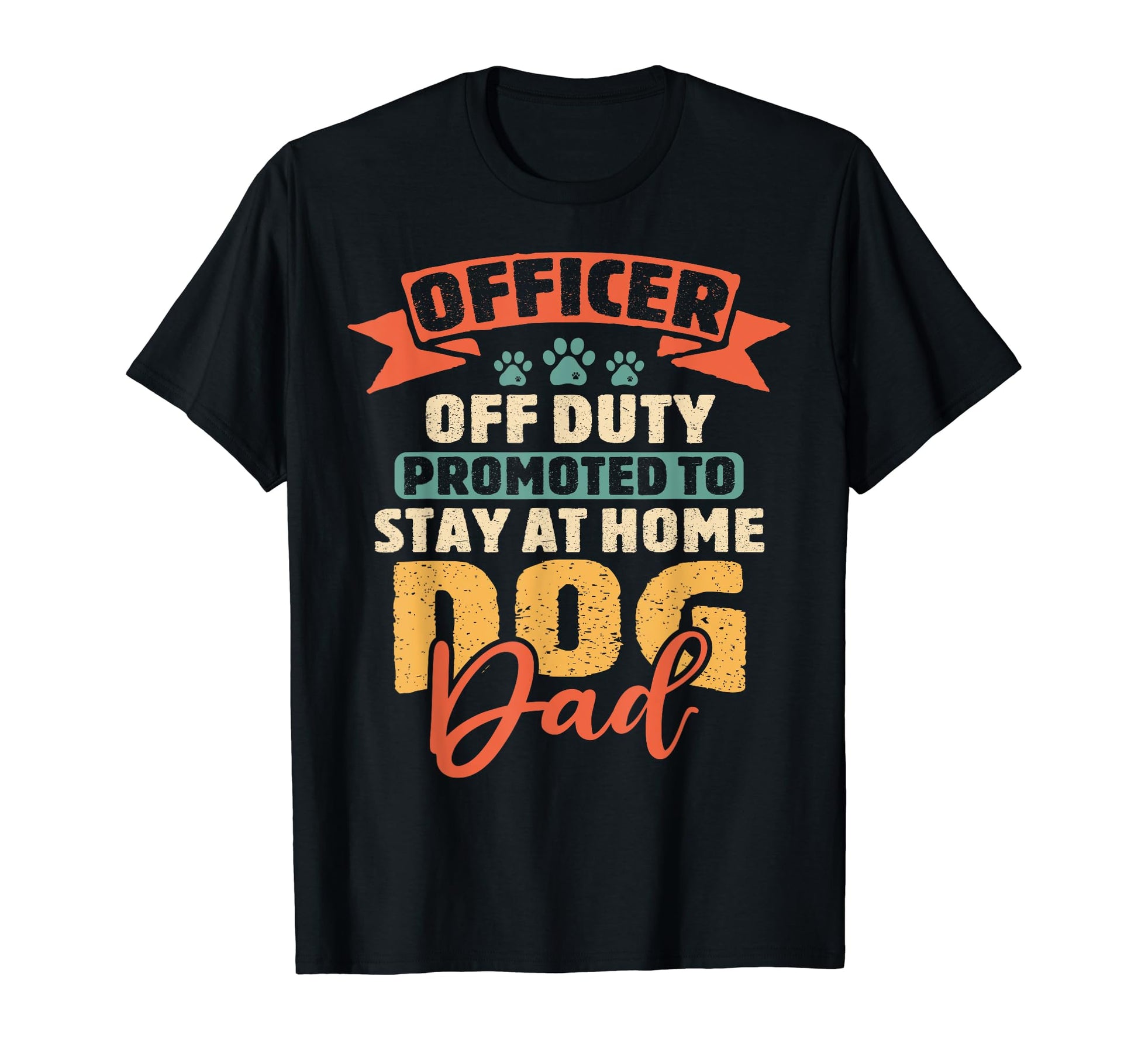 Officer Dog Dad Cop Police Funny T-Shirt - Custom Art Print Unisex - T-Shirt, Sweatshirt, Hoodie