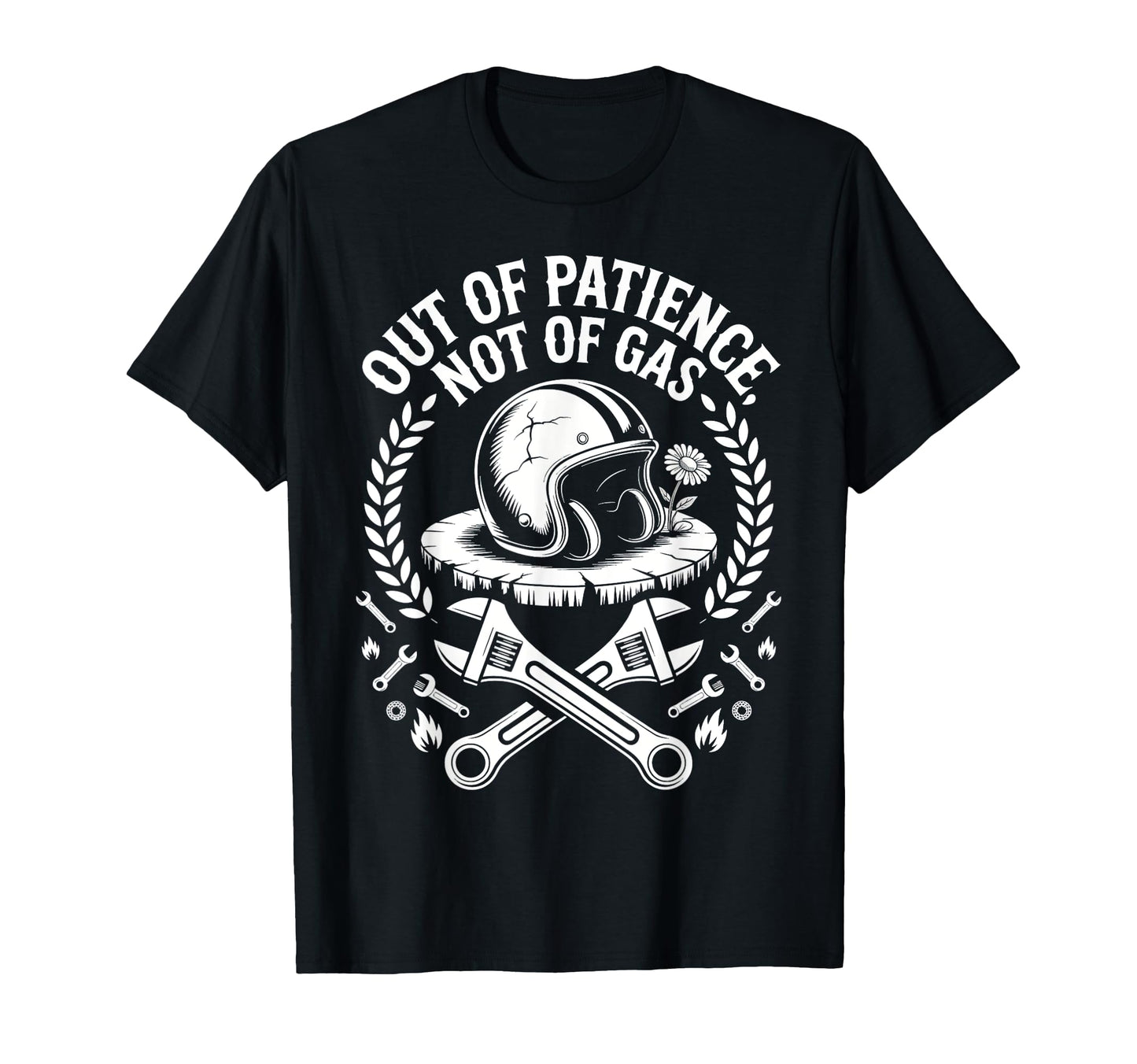 Out Patience Not Gas Motorcycle Grandpa T-Shirt - Custom Art Print Unisex - T-Shirt, Sweatshirt, Hoodie