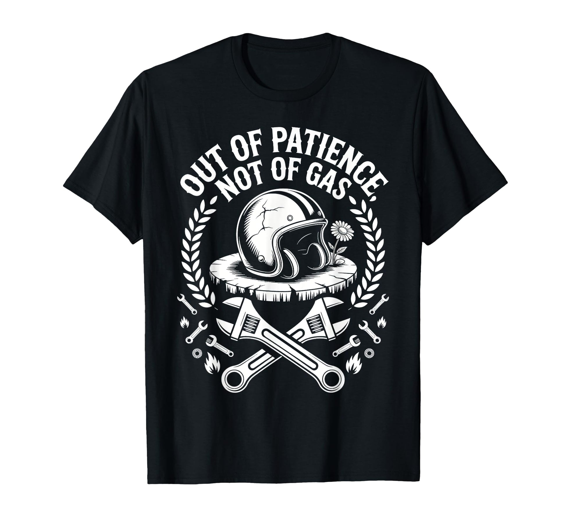Out Patience Not Gas Motorcycle Grandpa T-Shirt - Custom Art Print Unisex - T-Shirt, Sweatshirt, Hoodie