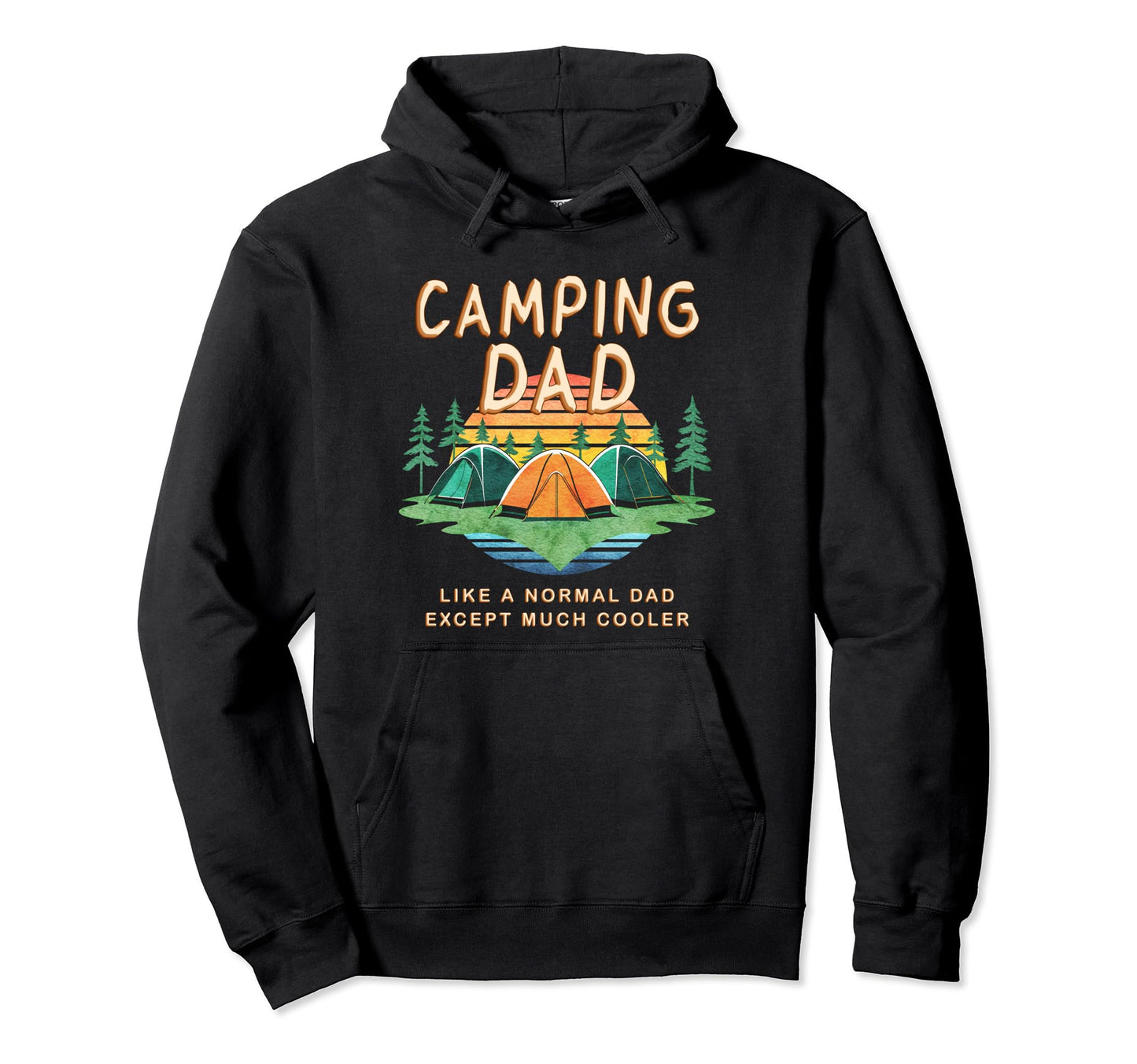 Camper Fathers Day Sunset Outdoors Hoodie - Minimalist Print Men Women - T-Shirt, Sweatshirt, Hoodie
