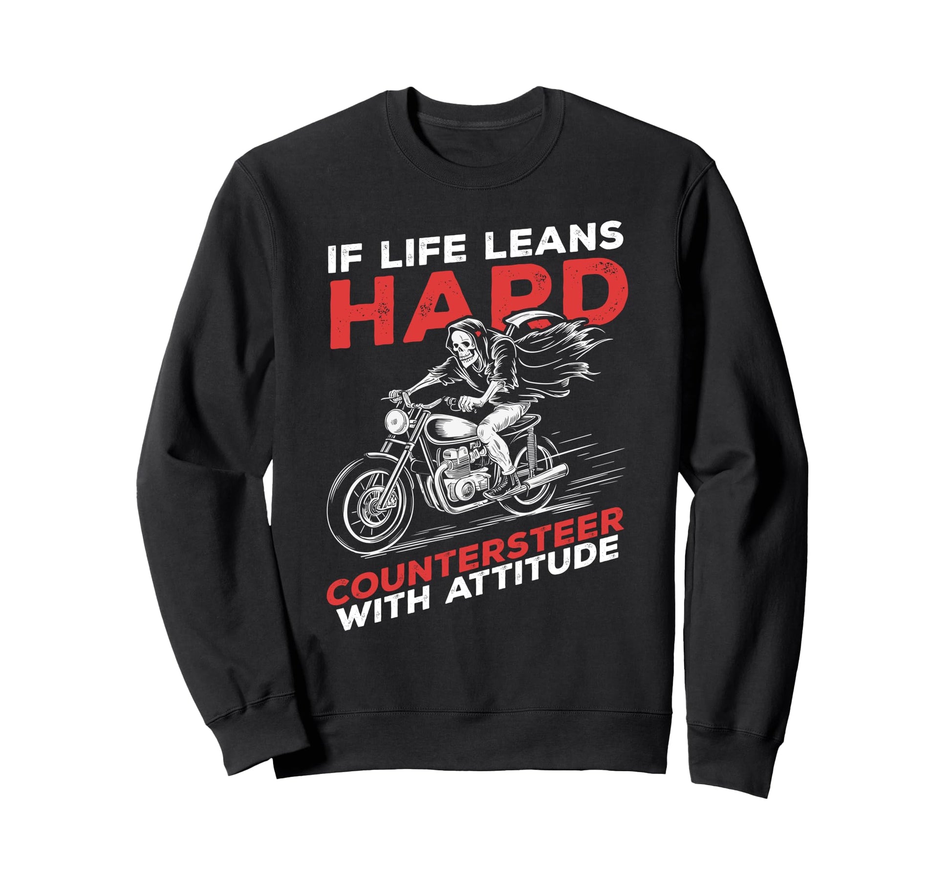 Funny Biker Motorcycle Rider Bike Sweatshirt - Minimalist Print for Adults - T-Shirt, Sweatshirt, Hoodie