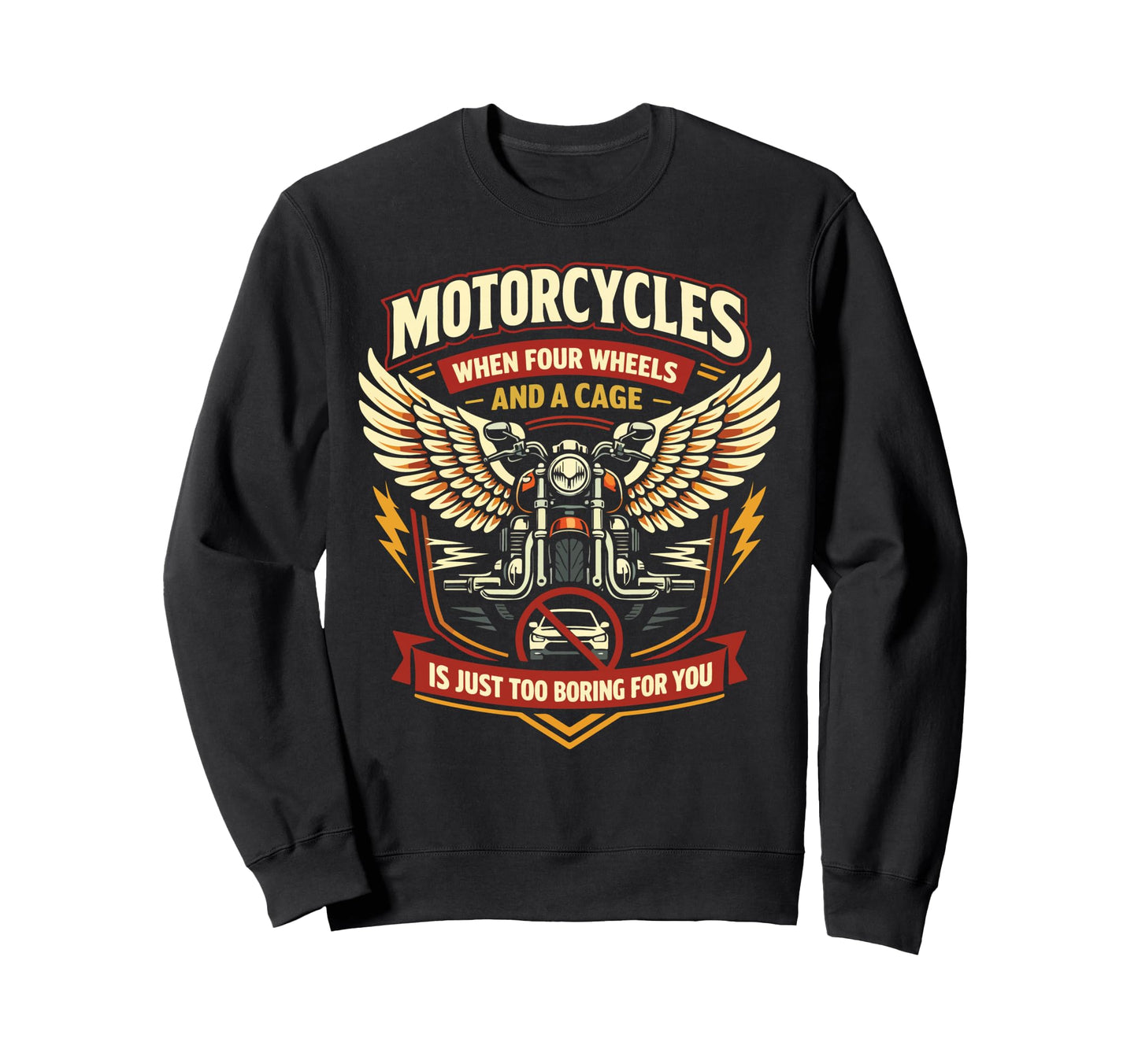 Motorcycle Biker Motorcycles Sweatshirt - Aesthetic Graphic for Adults - T-Shirt, Sweatshirt, Hoodie