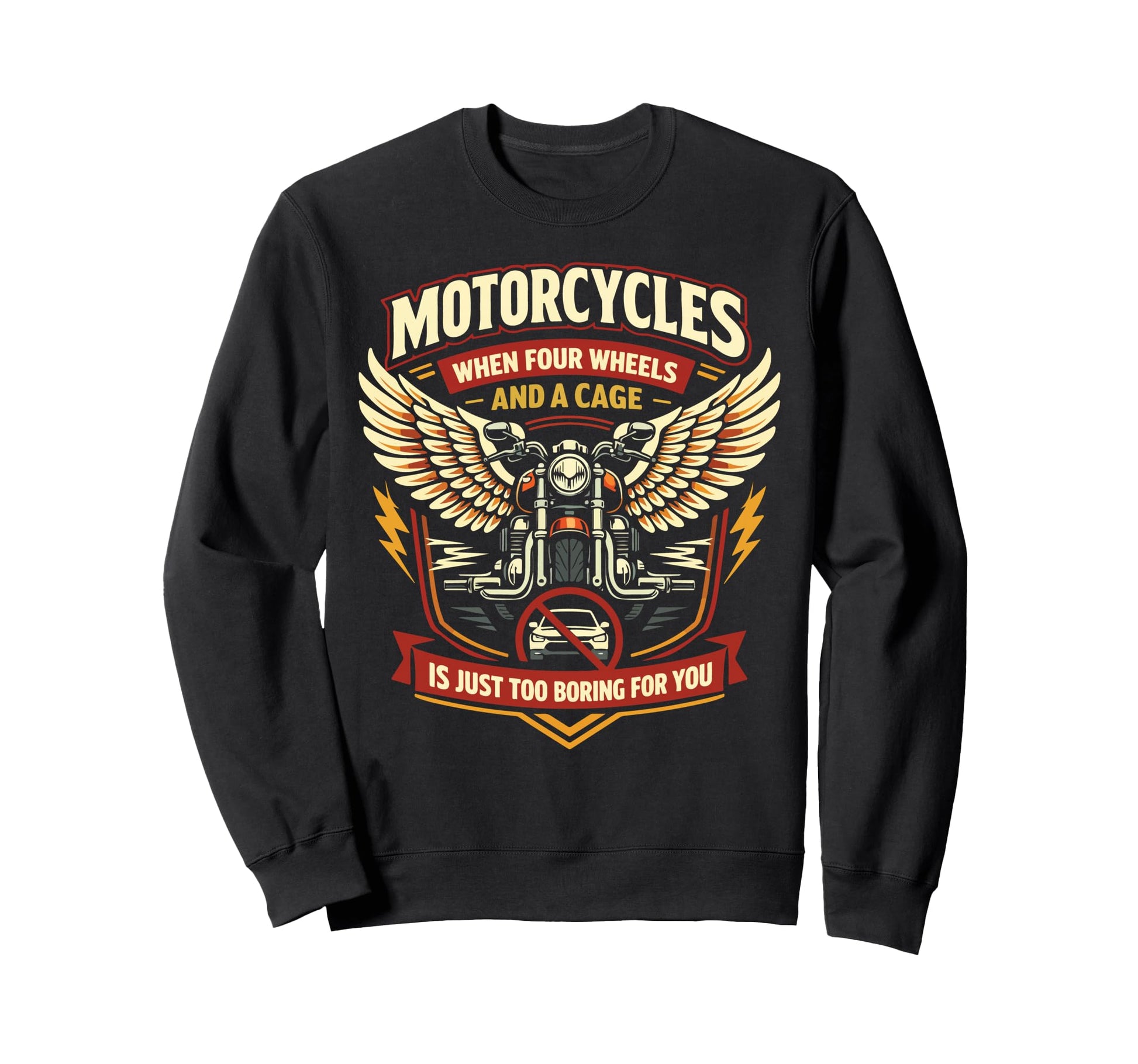 Motorcycle Biker Motorcycles Sweatshirt - Aesthetic Graphic for Adults - T-Shirt, Sweatshirt, Hoodie