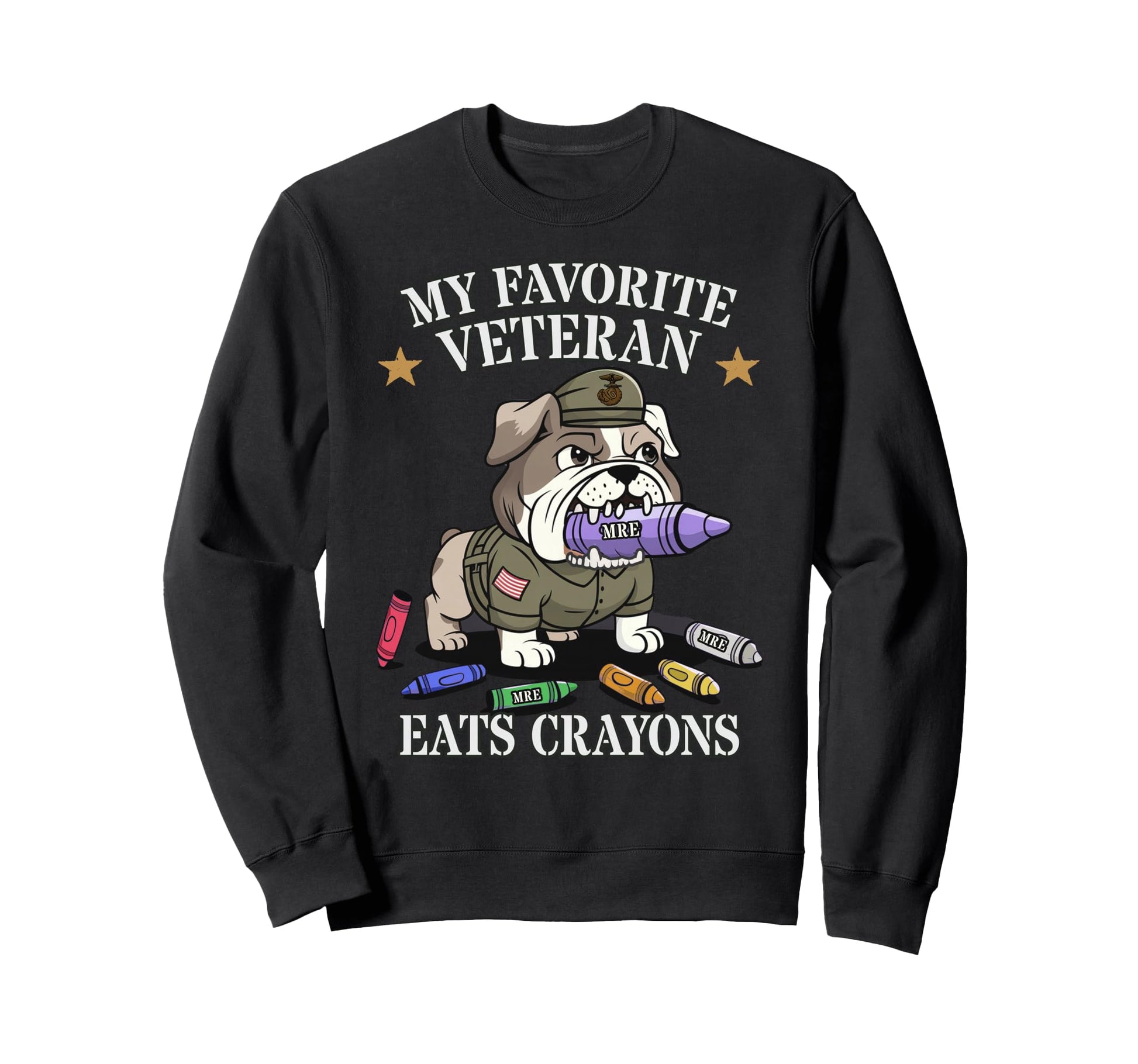 My Favorite Veteran Eats Crayons Sweatshirt - Novelty Apparel Men Women - T-Shirt, Sweatshirt, Hoodie