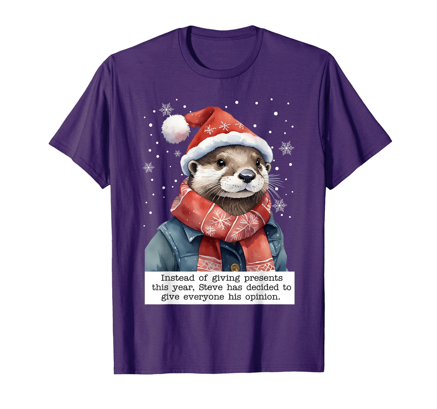 Otter Instead Giving Presents This T-Shirt - Minimalist Print for Adults - T-Shirt, Sweatshirt, Hoodie