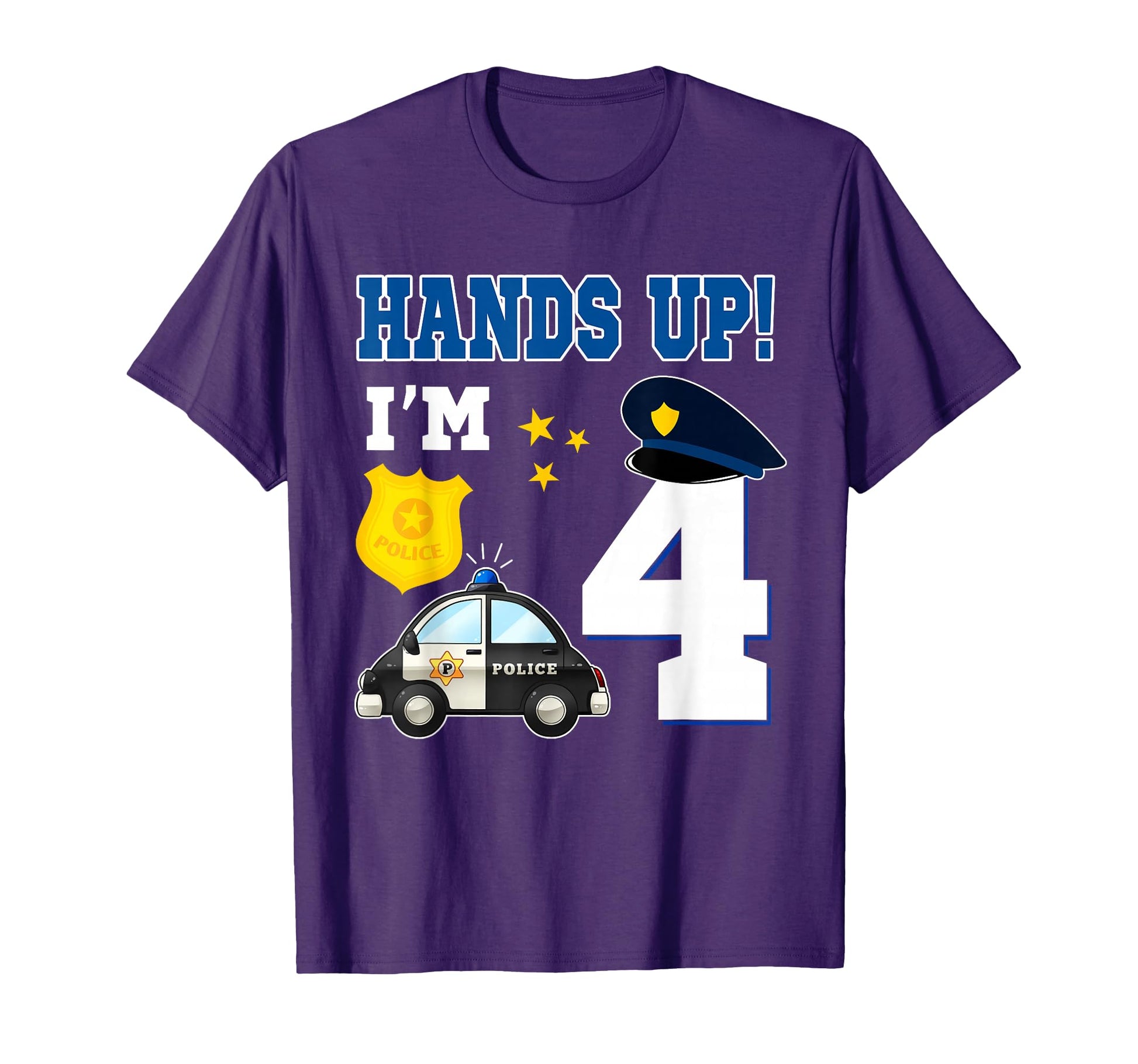 4Th Birthday Policeman 4 Year Old Police T-Shirt - Graphic Print Men Women - T-Shirt, Sweatshirt, Hoodie