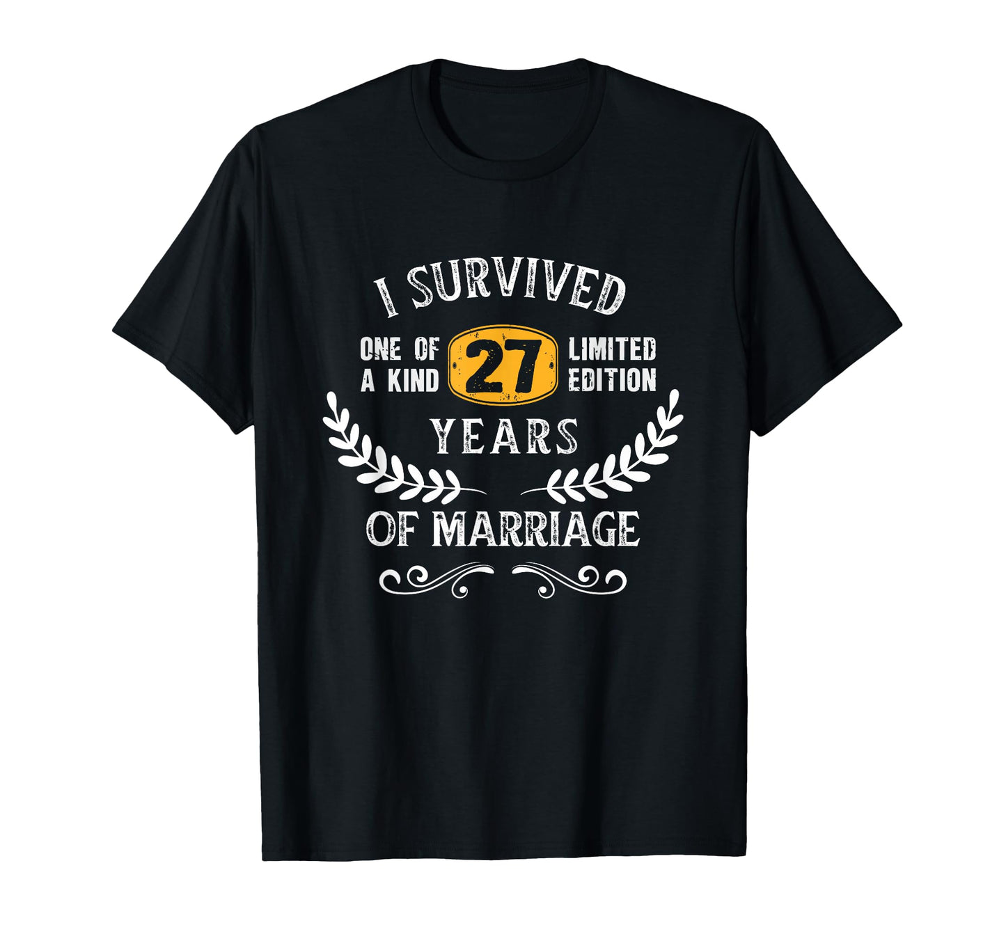 Couple 27Th Anniversary I Survived 27 T-Shirt - Novelty Apparel for Adults - T-Shirt, Sweatshirt, Hoodie