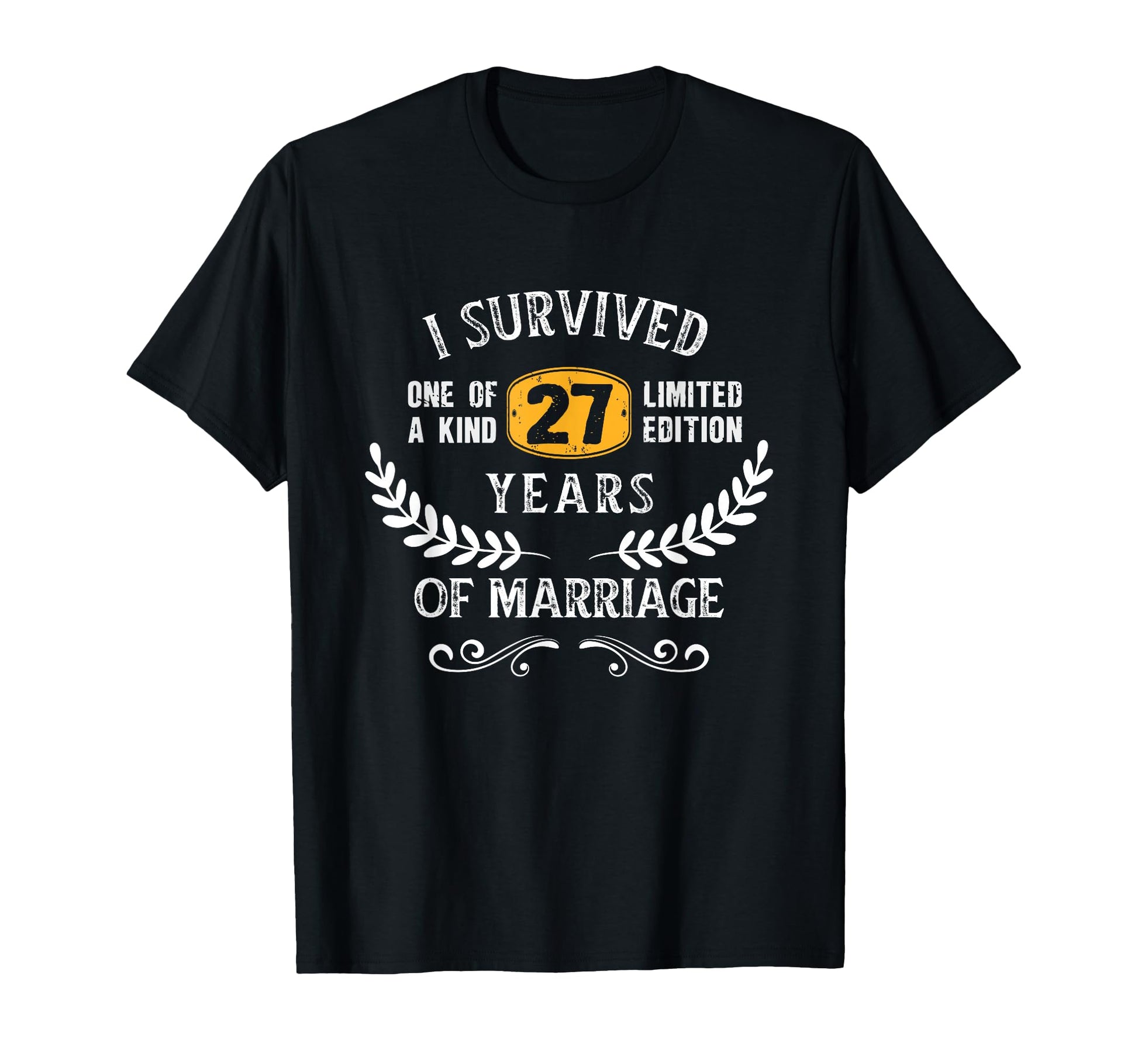 Couple 27Th Anniversary I Survived 27 T-Shirt - Novelty Apparel for Adults - T-Shirt, Sweatshirt, Hoodie