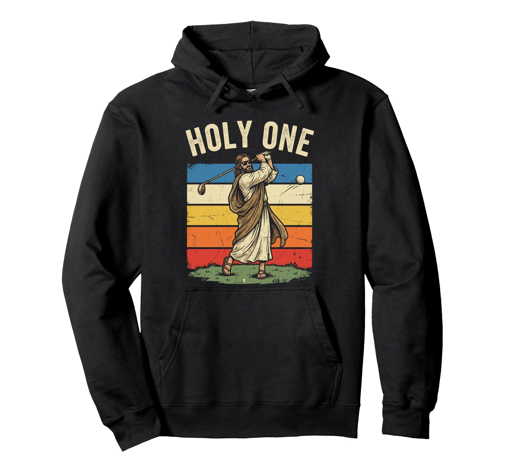 Jesus Golf Holy One Funny Golfing Hoodie - Graphic Print for Adults - T-Shirt, Sweatshirt, Hoodie