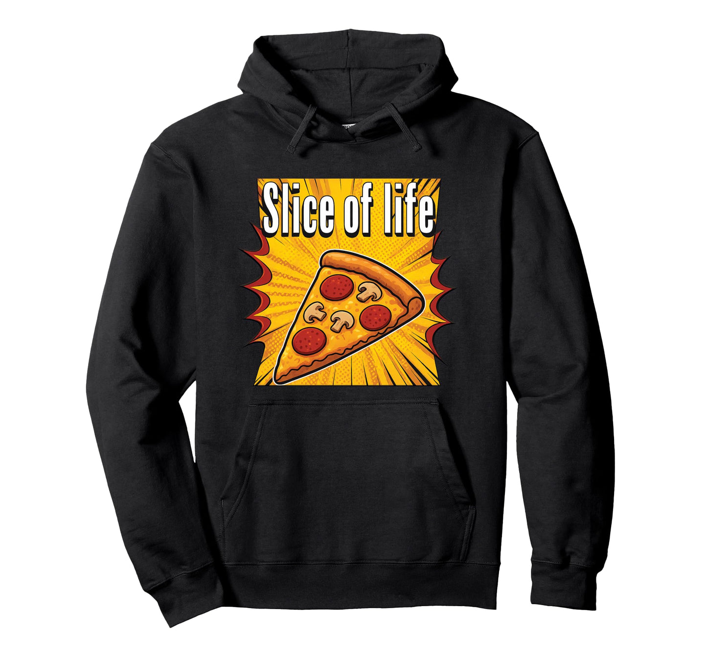 Slice Life Pizza Pepperoni Mushroom Hoodie - Casual Everyday Wear Unisex - T-Shirt, Sweatshirt, Hoodie
