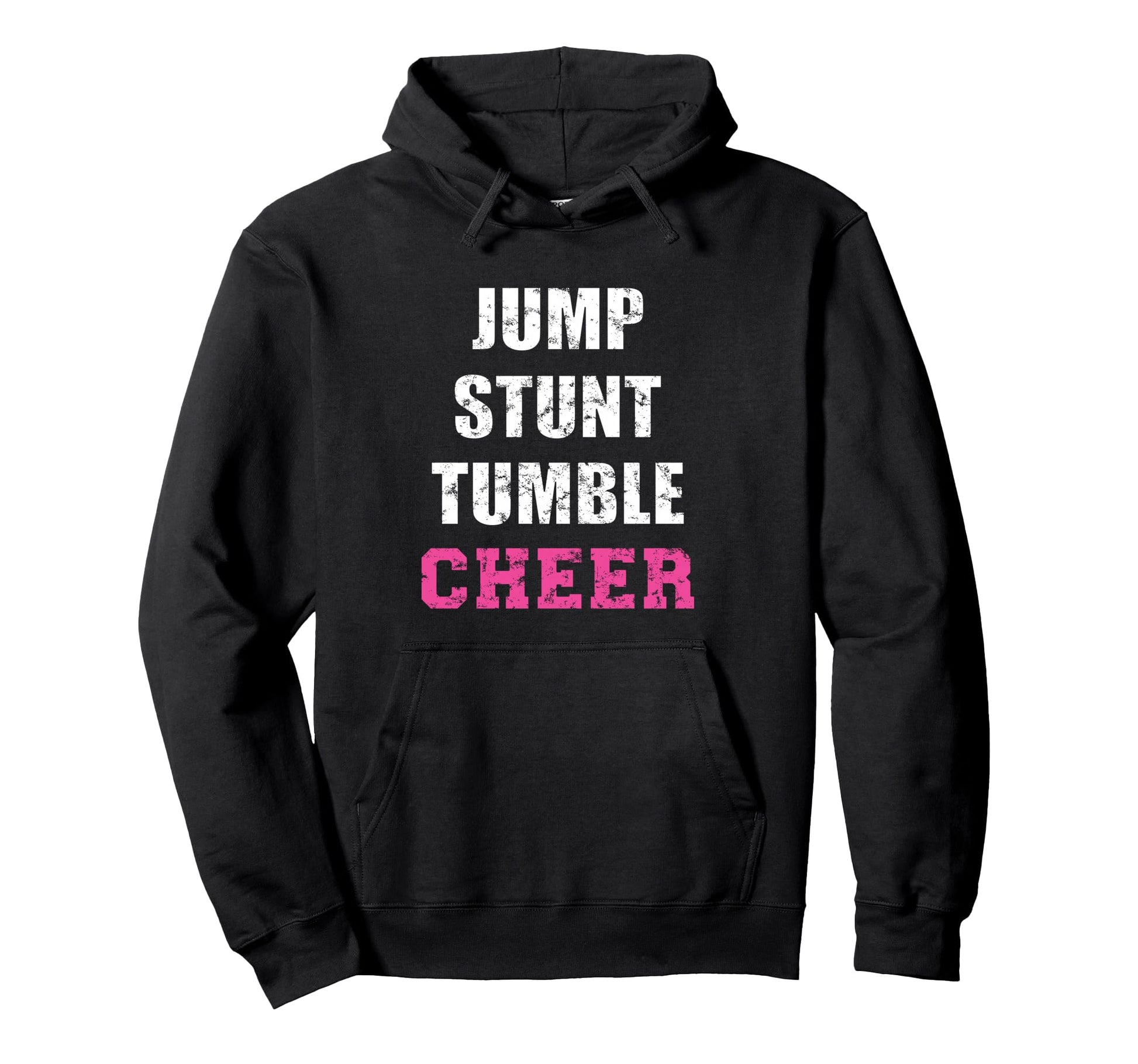 Jump Stunt Tumble Cheer Cheerleading Hoodie - Aesthetic Graphic for Adults - T-Shirt, Sweatshirt, Hoodie