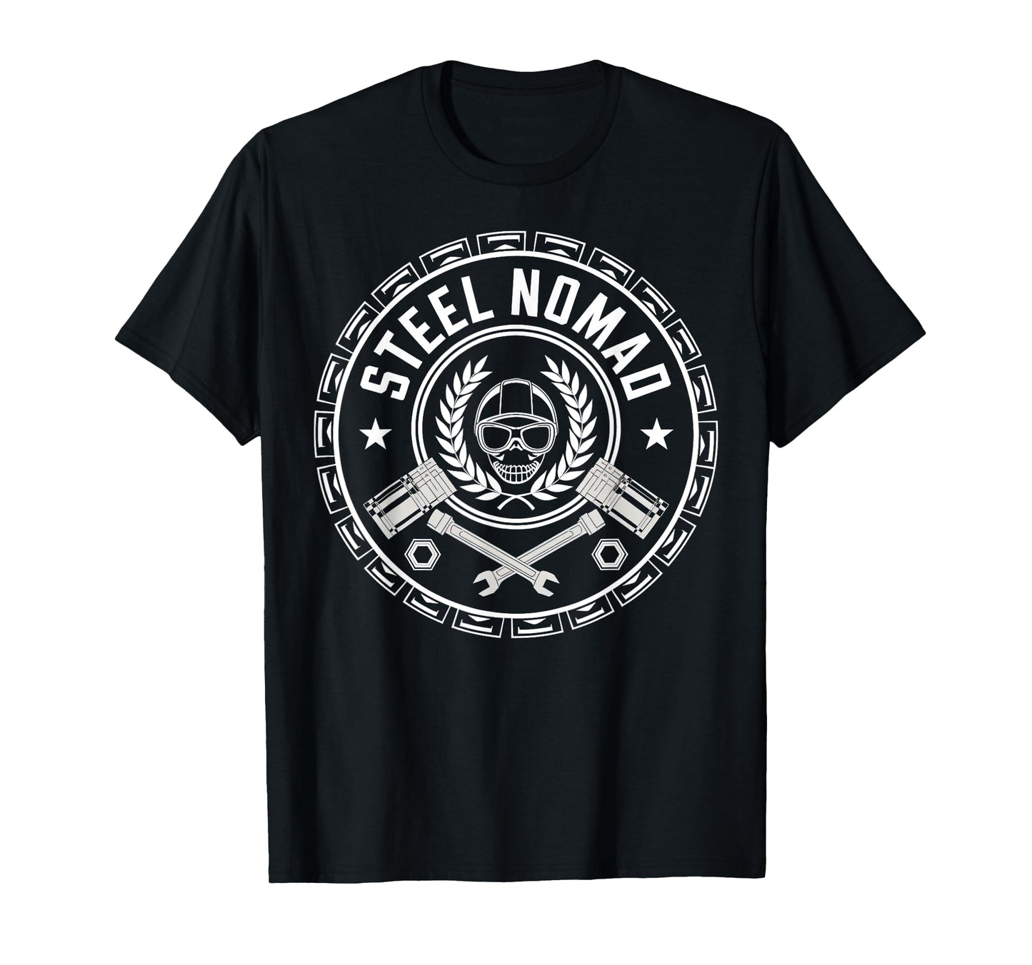 Steel Nomad Motorcycle Grandpa Dad T-Shirt - Graphic Print Unisex - T-Shirt, Sweatshirt, Hoodie