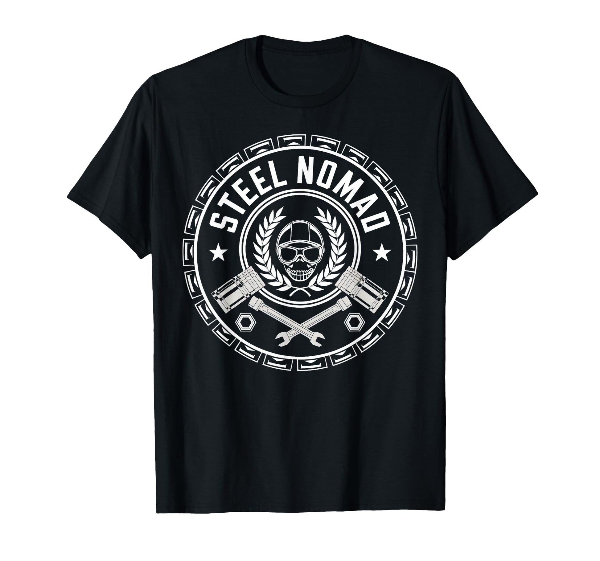 Steel Nomad Motorcycle Grandpa Dad T-Shirt - Graphic Print Unisex - T-Shirt, Sweatshirt, Hoodie