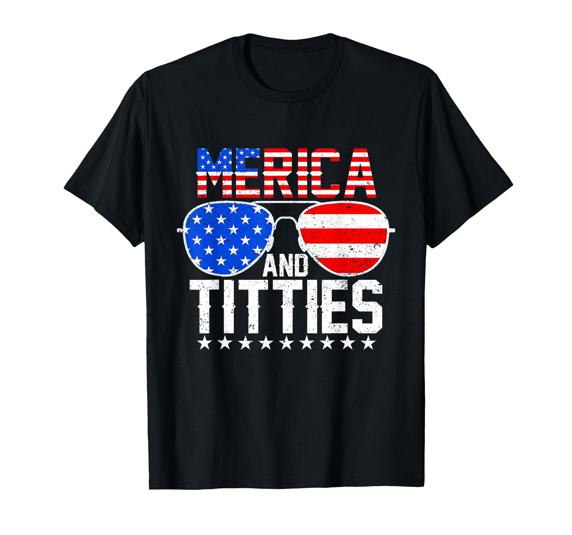 Merica And Titties 4Th July Sunglasses Us T-Shirt - Unique Graphic Unisex - T-Shirt, Sweatshirt, Hoodie