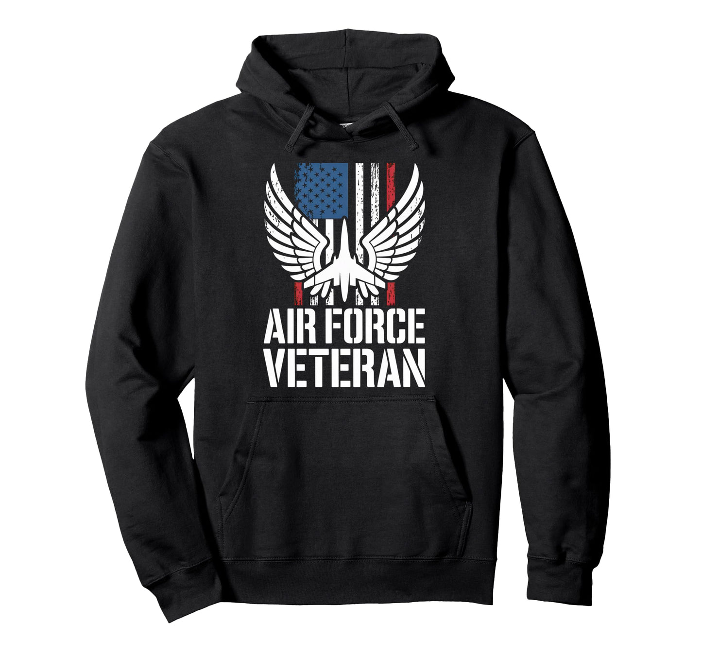 Air Force Veteran Us American Flag Hoodie - Casual Everyday Wear Men Women - T-Shirt, Sweatshirt, Hoodie