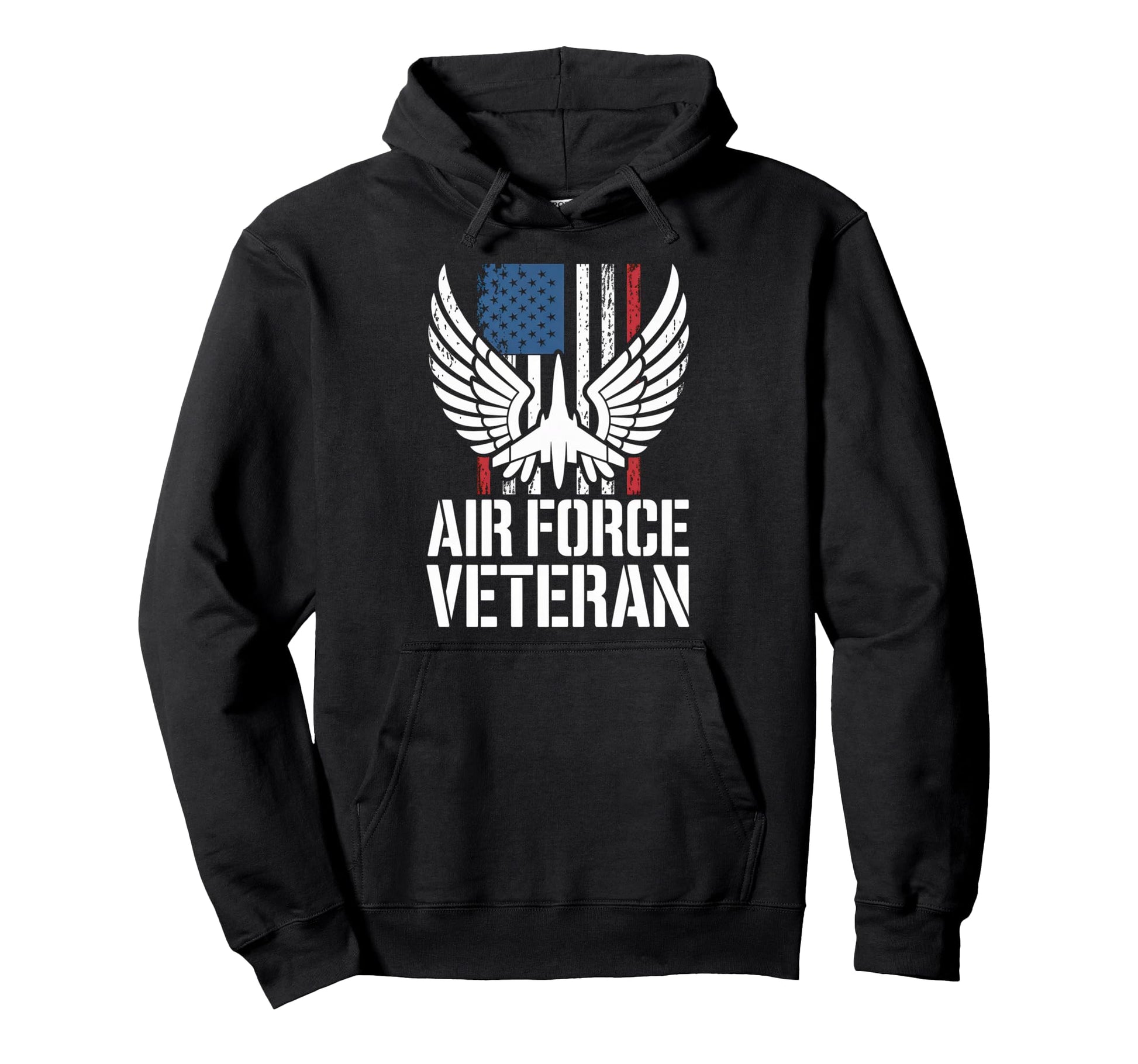 Air Force Veteran Us American Flag Hoodie - Casual Everyday Wear Men Women - T-Shirt, Sweatshirt, Hoodie