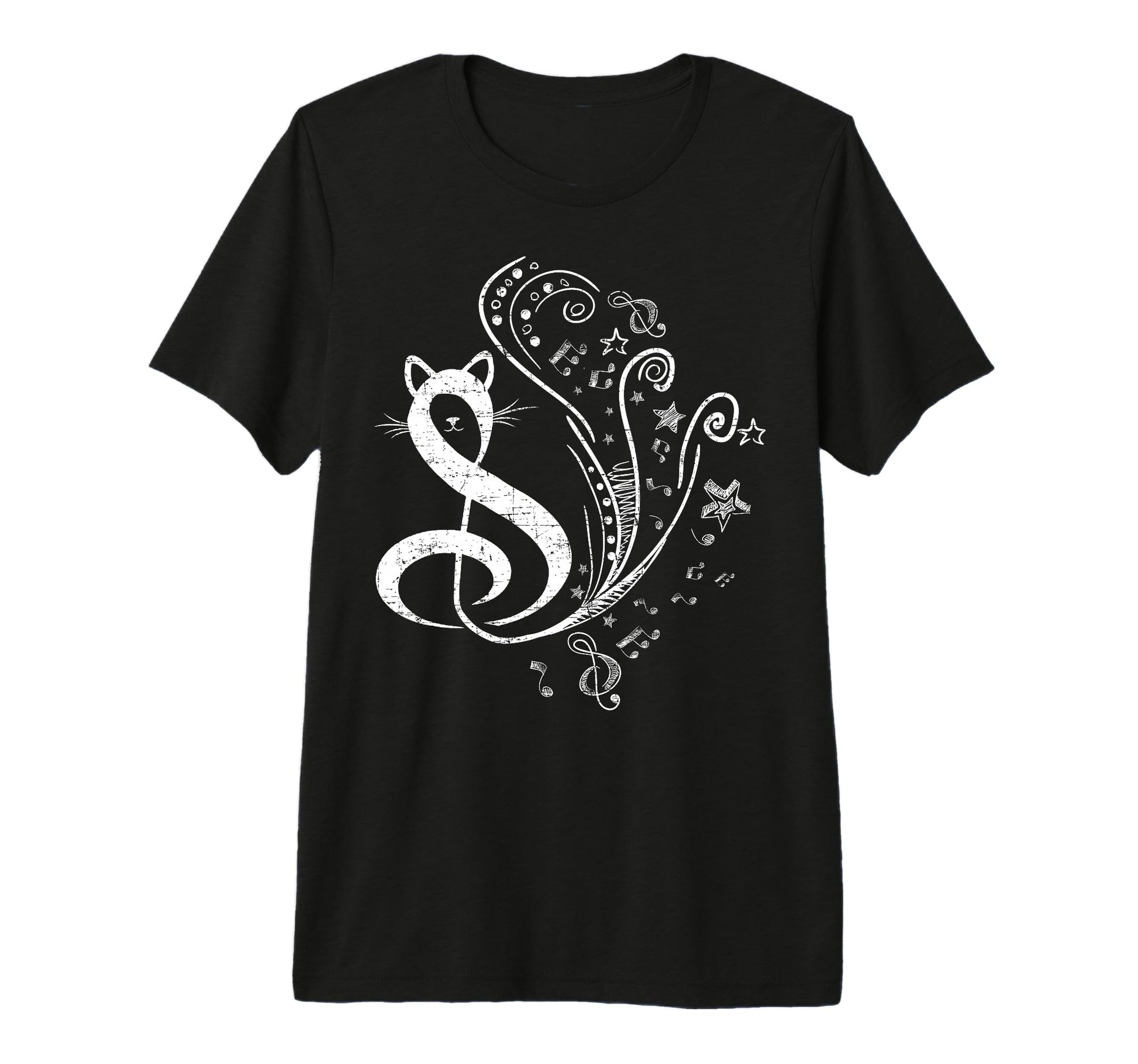 Cat Treble Clef Symbol Music Cats T-Shirt - Minimalist Print for Adults - T-Shirt, Sweatshirt, Hoodie
