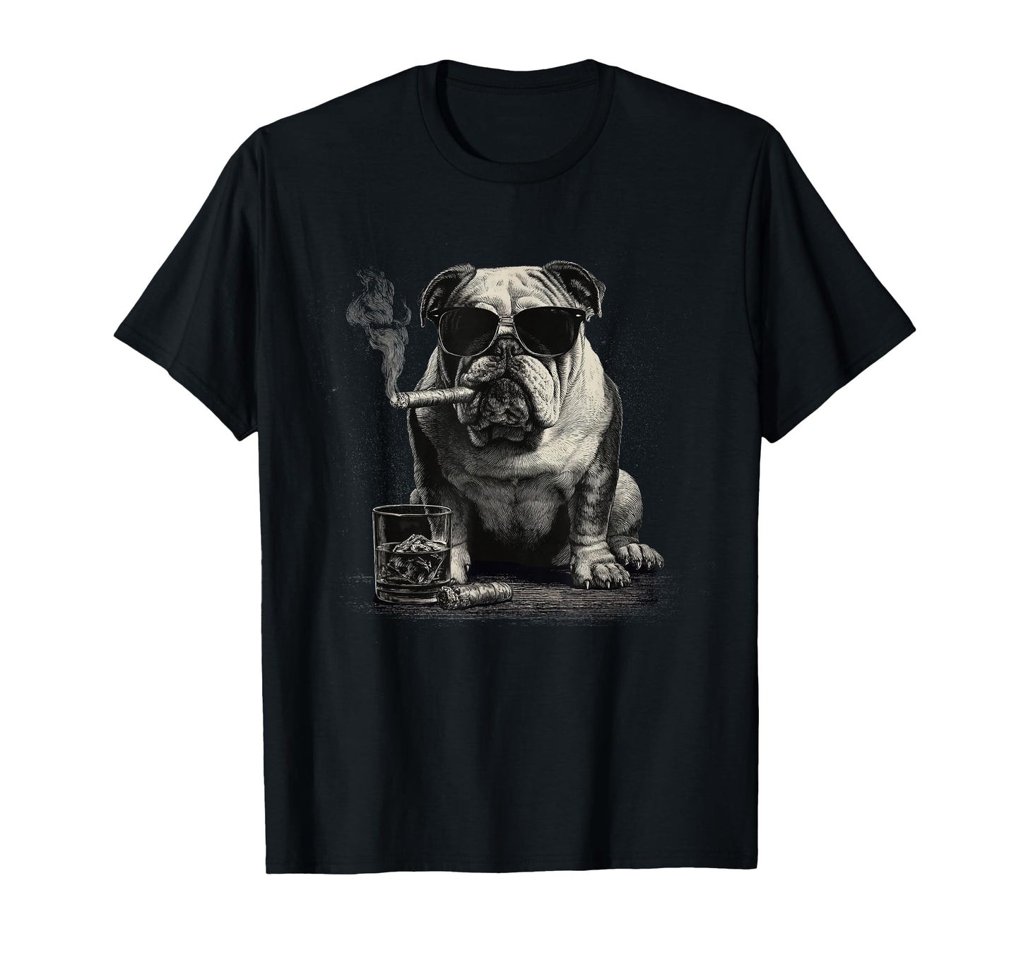 English Bulldog Dad Dog Sunglasses T-Shirt - Casual Everyday Wear Unisex - T-Shirt, Sweatshirt, Hoodie