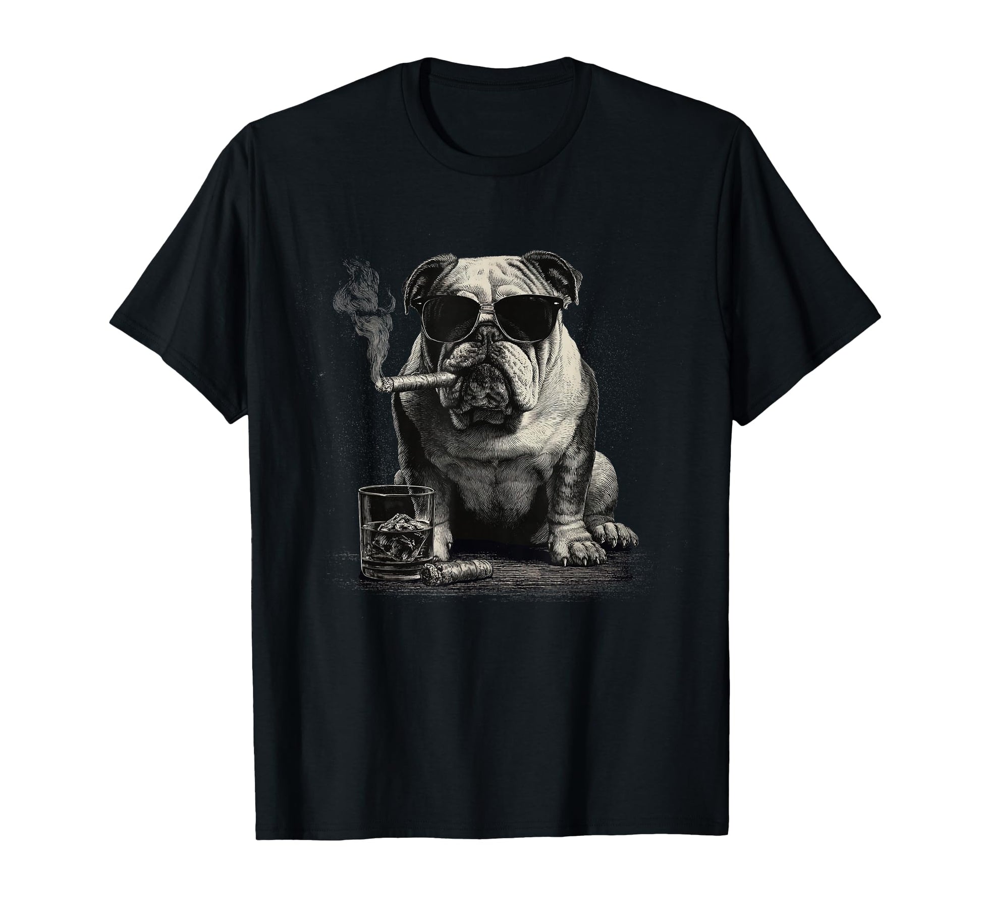 English Bulldog Dad Dog Sunglasses T-Shirt - Casual Everyday Wear Unisex - T-Shirt, Sweatshirt, Hoodie