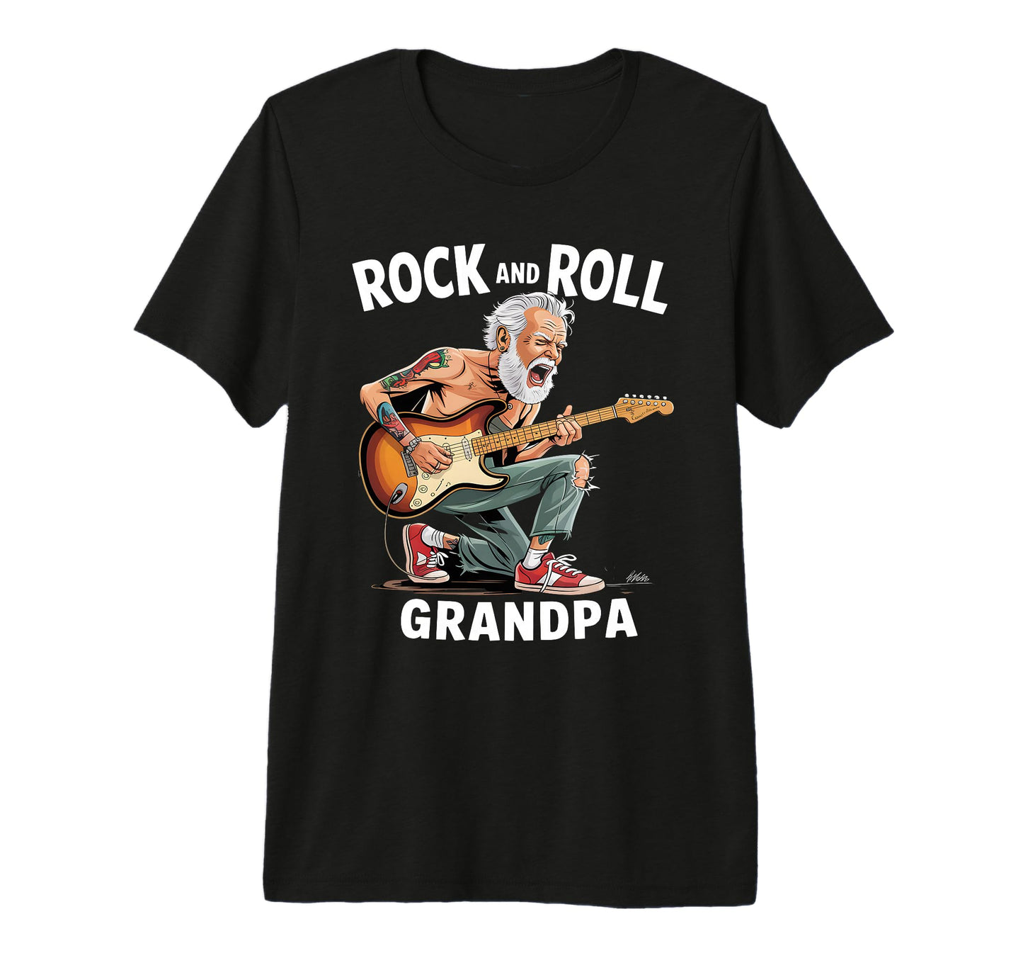 Funny Old Rocker Rock Music Guitarist T-Shirt - Novelty Apparel for Adults - T-Shirt, Sweatshirt, Hoodie