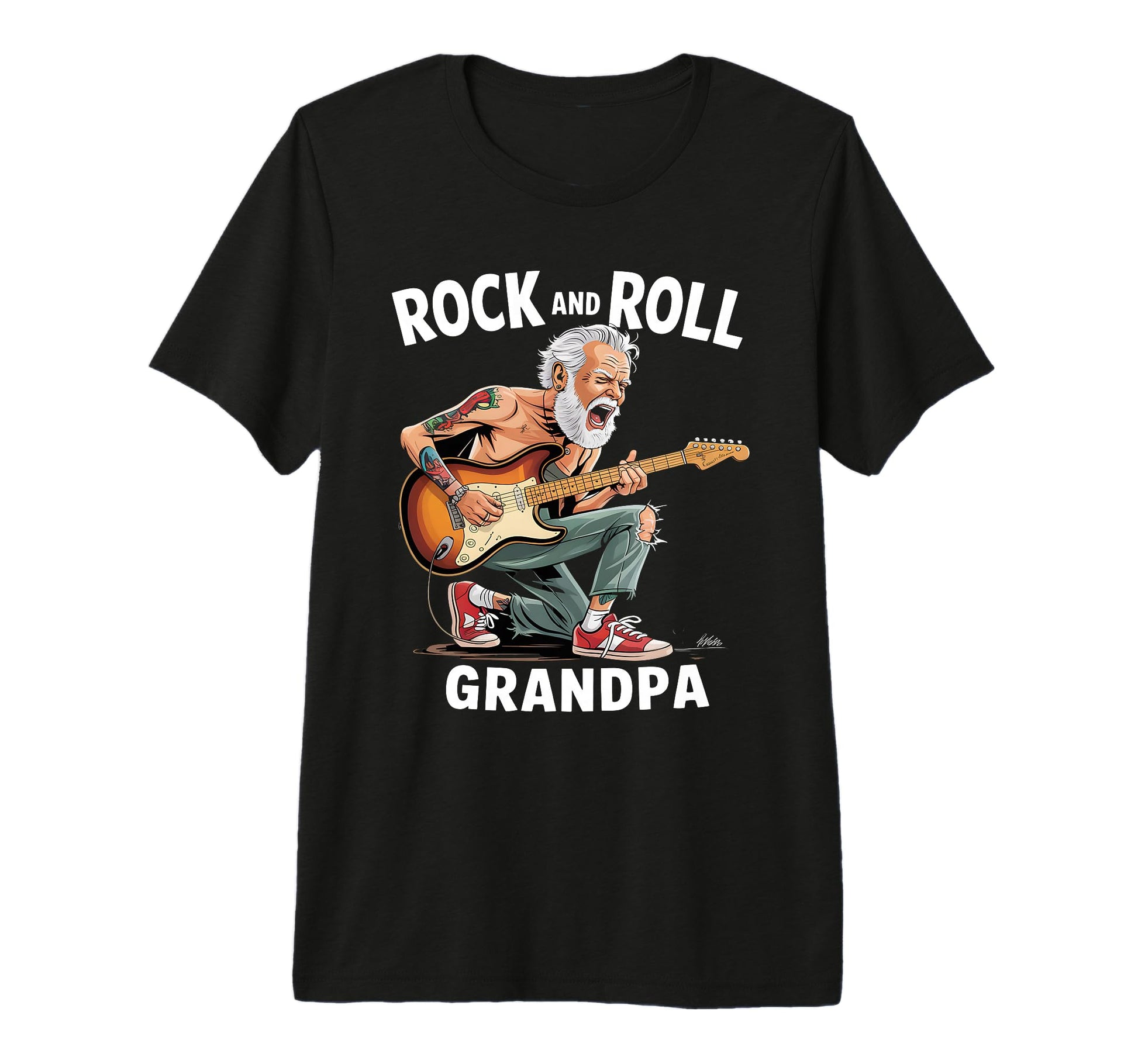 Funny Old Rocker Rock Music Guitarist T-Shirt - Novelty Apparel for Adults - T-Shirt, Sweatshirt, Hoodie